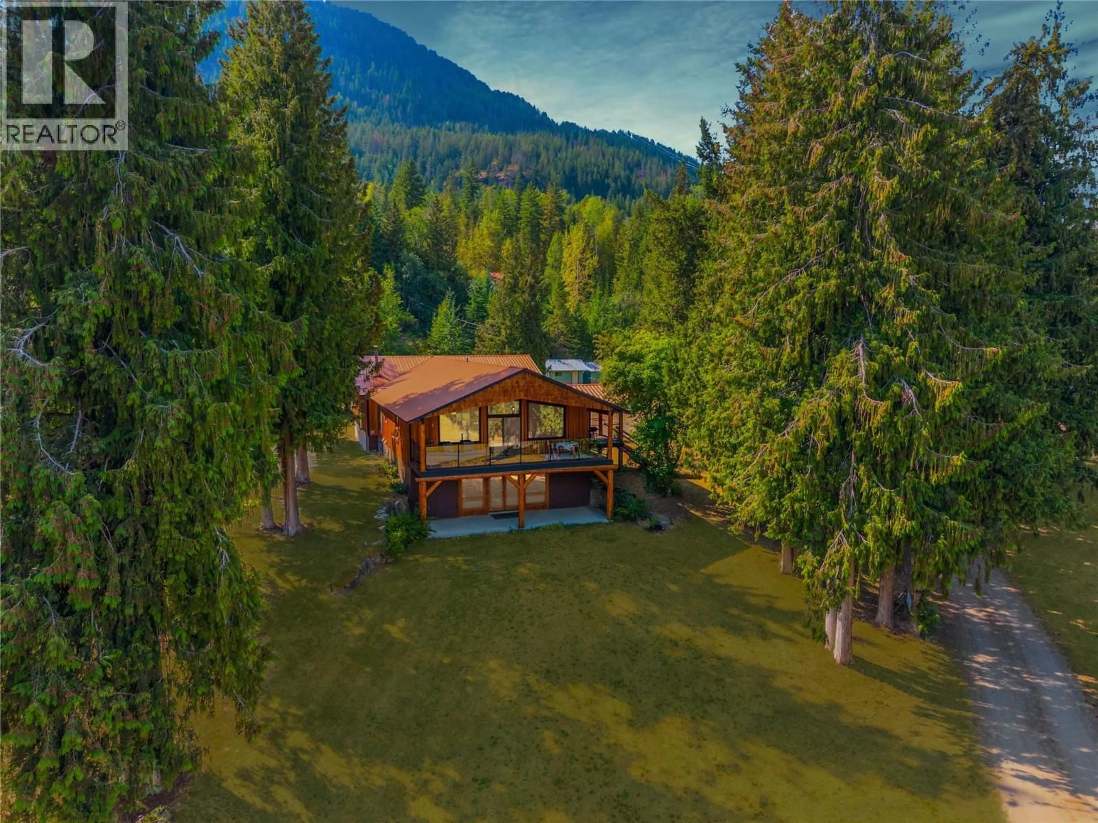 A pic from outside/outdoor area/front of a property/back of a property/a pic from drone, mountain view for 2280 DEEP CREEK ROAD, Enderby British Columbia V4Y4J3
