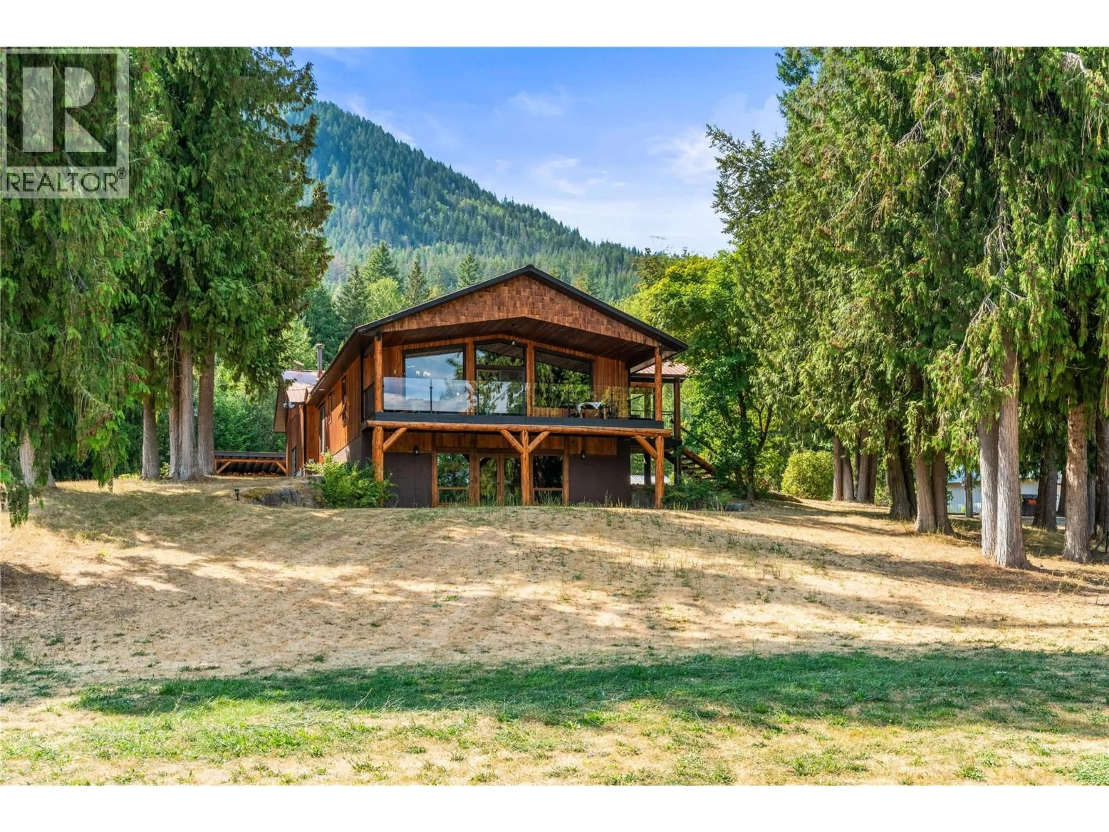 A pic from outside/outdoor area/front of a property/back of a property/a pic from drone, mountain view for 2280 DEEP CREEK ROAD, Enderby British Columbia V4Y4J3