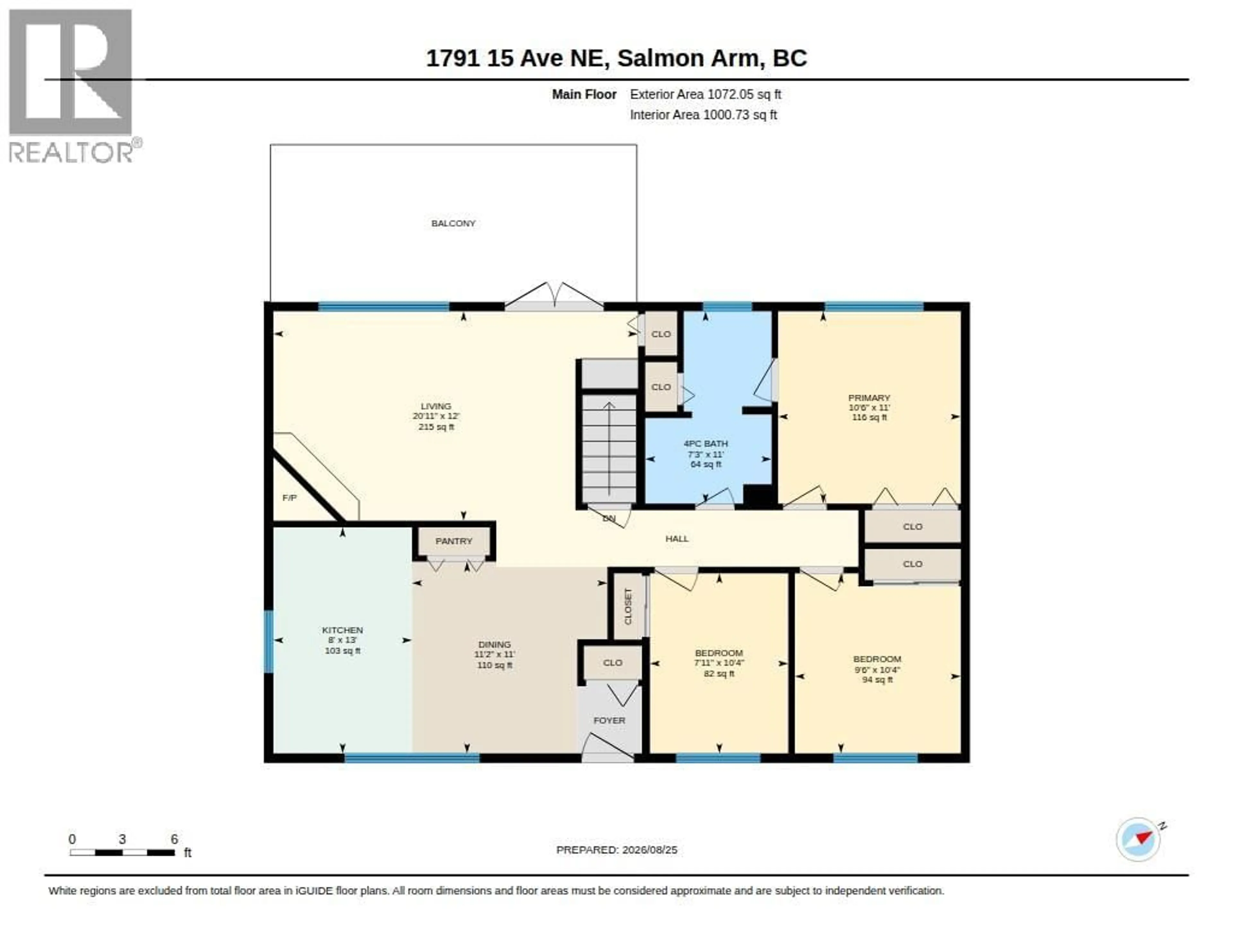 Floor plan for 1791 15 AVENUE NORTHEAST, Salmon Arm British Columbia V1E2T7