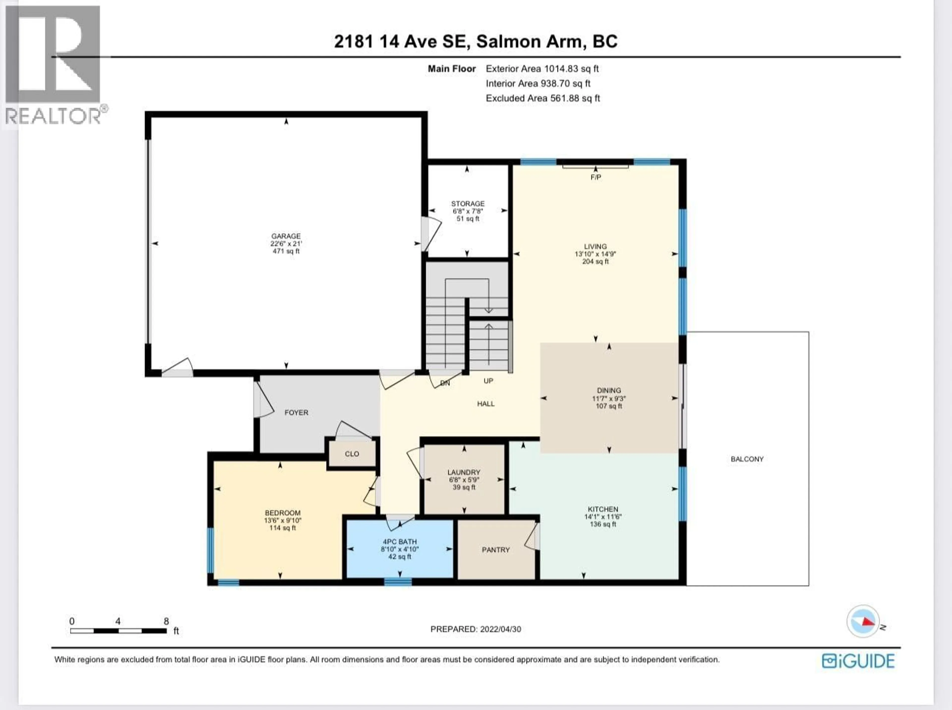 Floor plan for 2181 14 AVENUE SOUTHEAST, Salmon Arm British Columbia V1E2N2