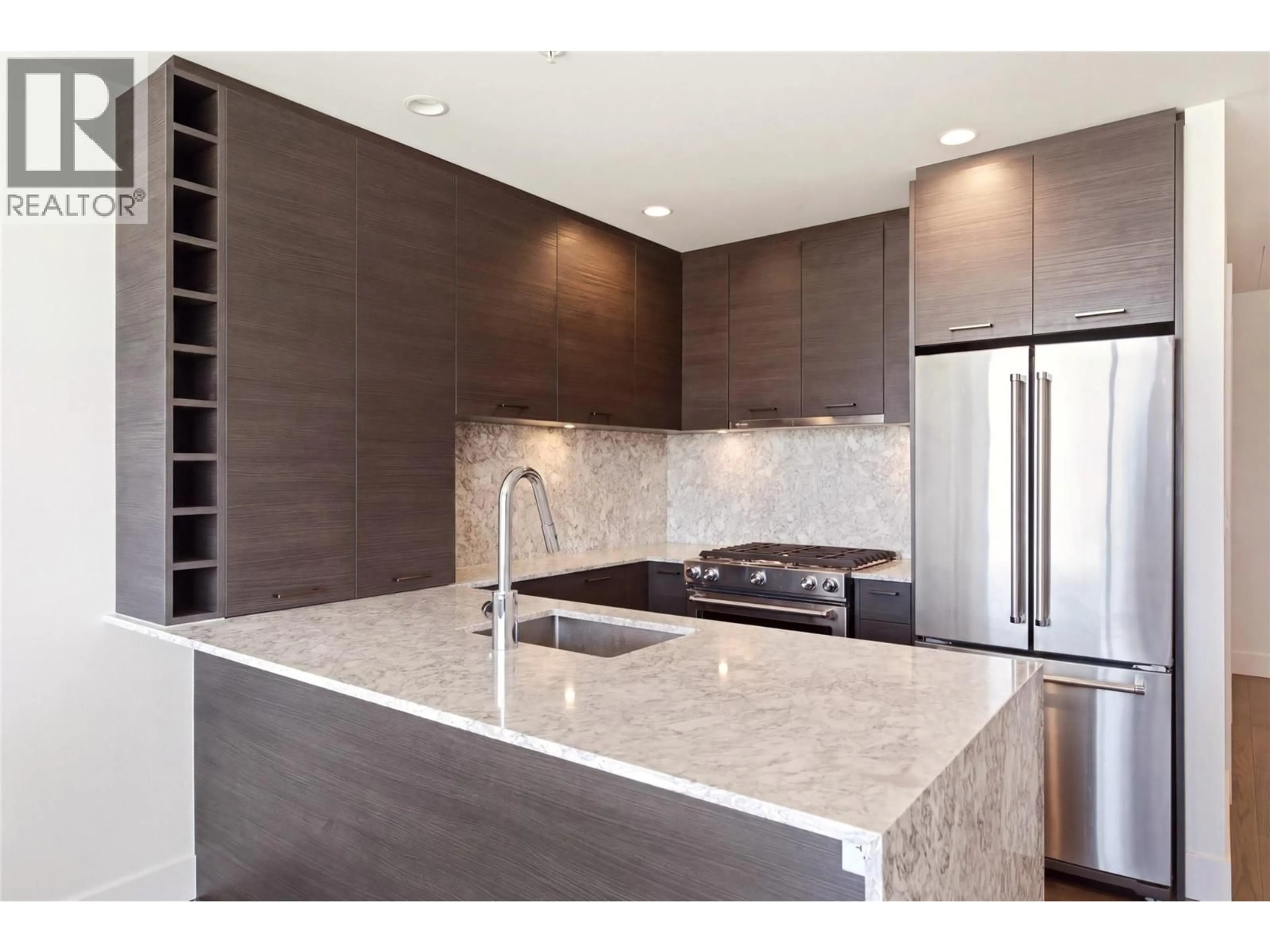 Contemporary kitchen, ceramic/tile floor for 2307 - 1191 SUNSET DRIVE, Kelowna British Columbia V1Y0J4