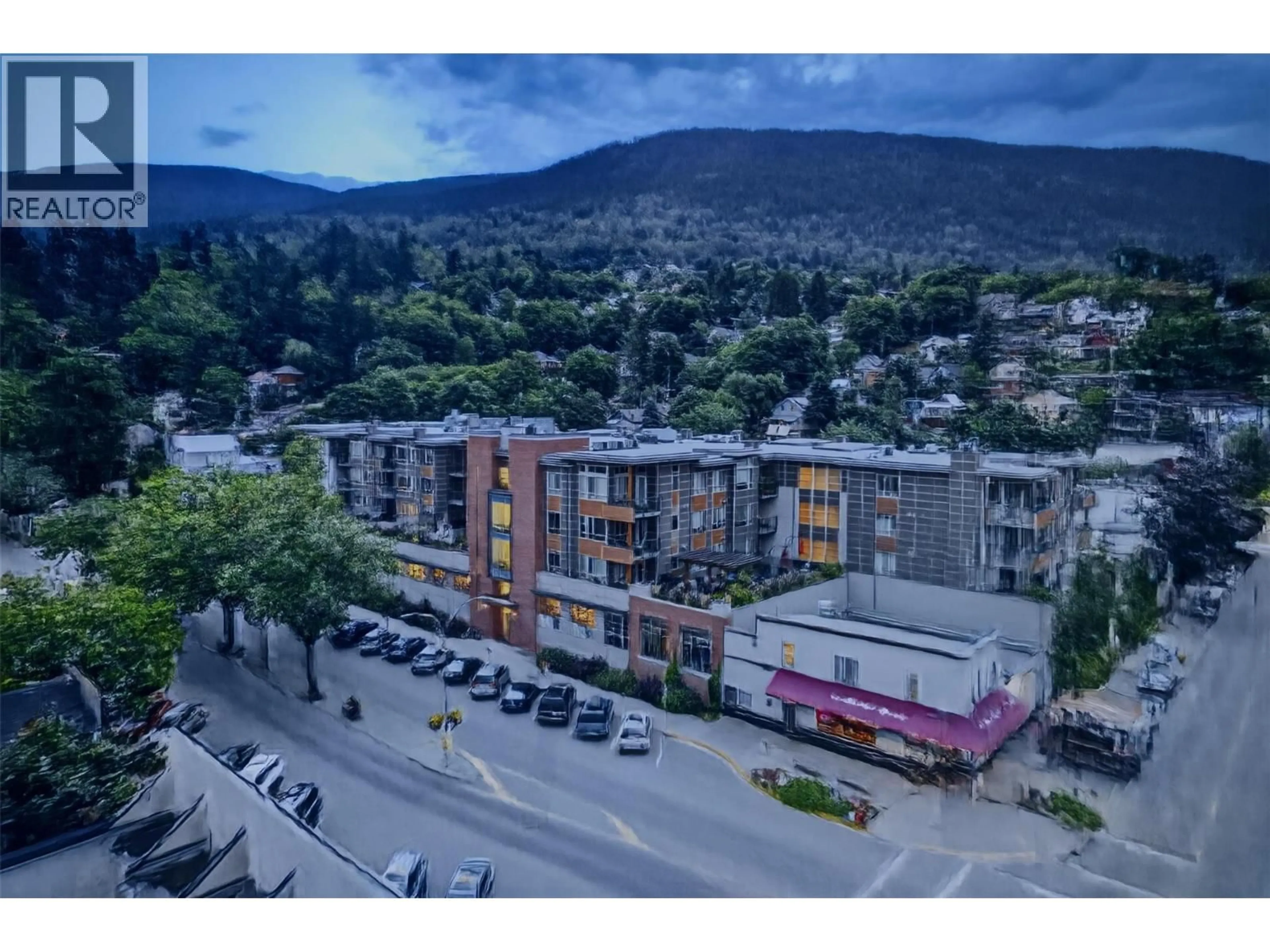 A pic from outside/outdoor area/front of a property/back of a property/a pic from drone, mountain view for 301 - 710 VERNON STREET, Nelson British Columbia V1L4G2