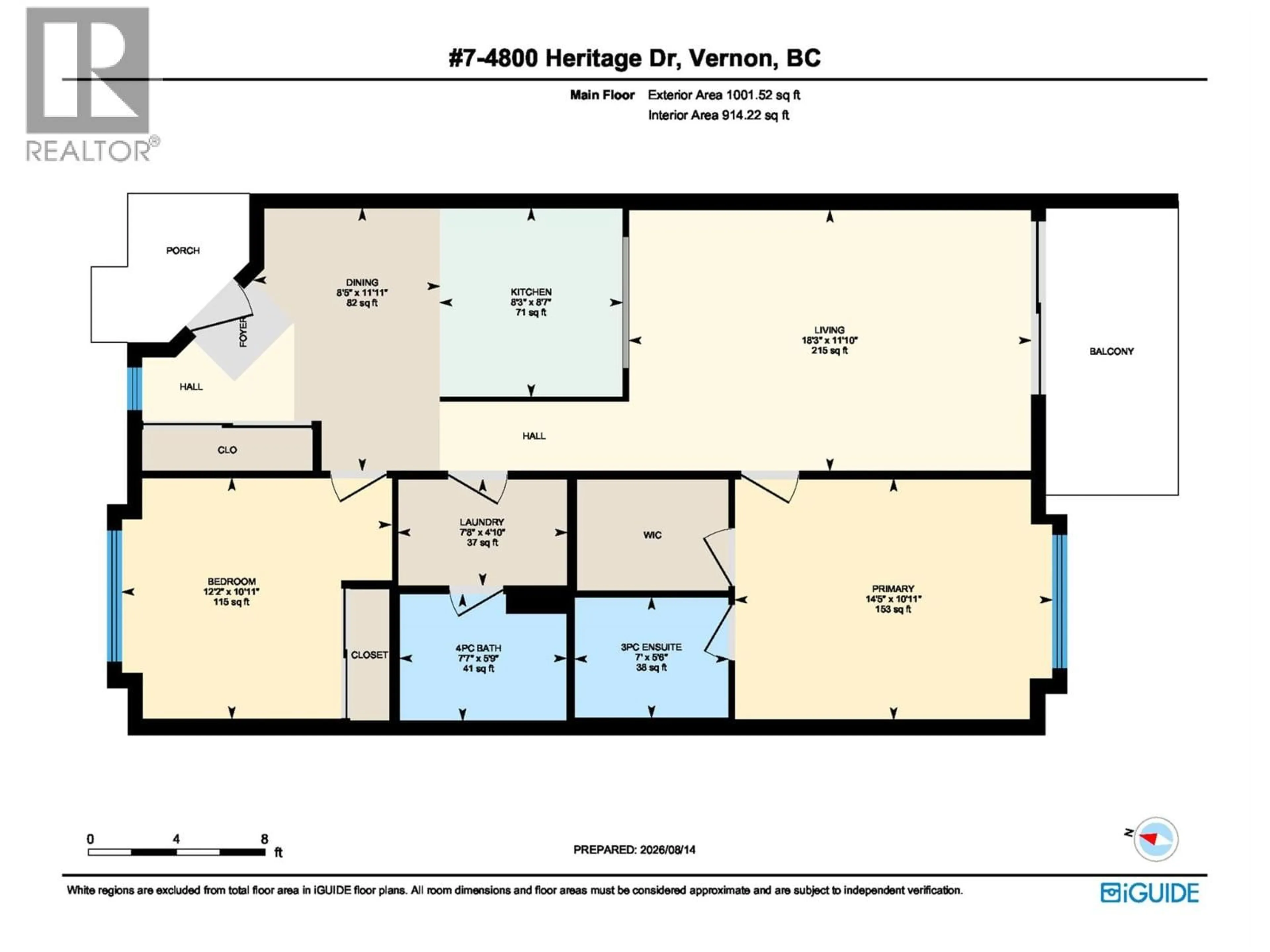 Floor plan for 7 - 4800 HERITAGE DRIVE, Vernon British Columbia V1T7V4