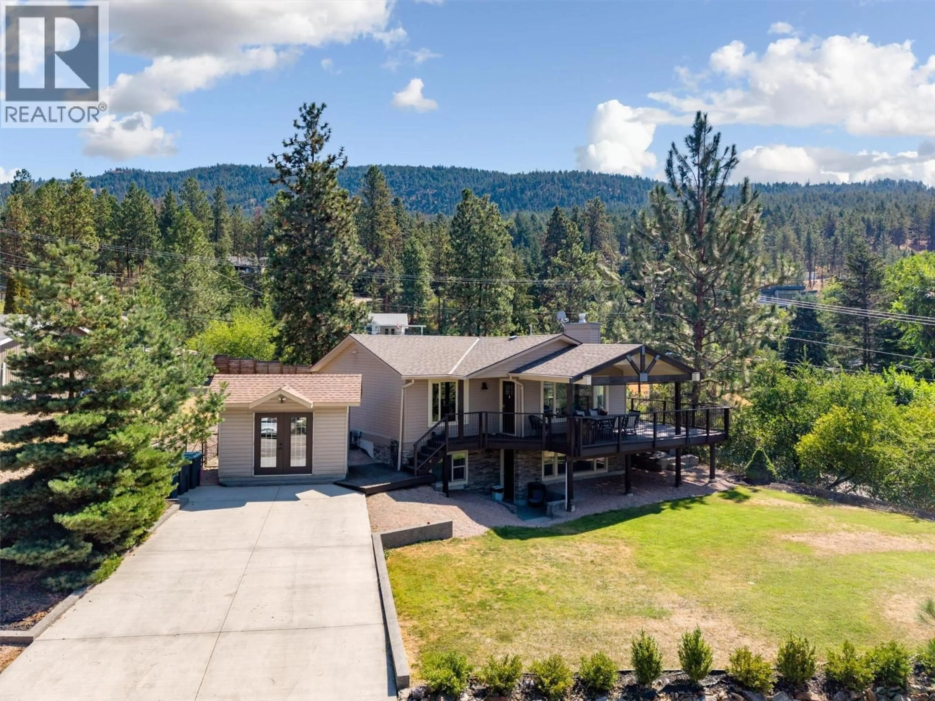 A pic from outside/outdoor area/front of a property/back of a property/a pic from drone, mountain view for 16621 MAKI ROAD, Lake Country British Columbia V4V1C2