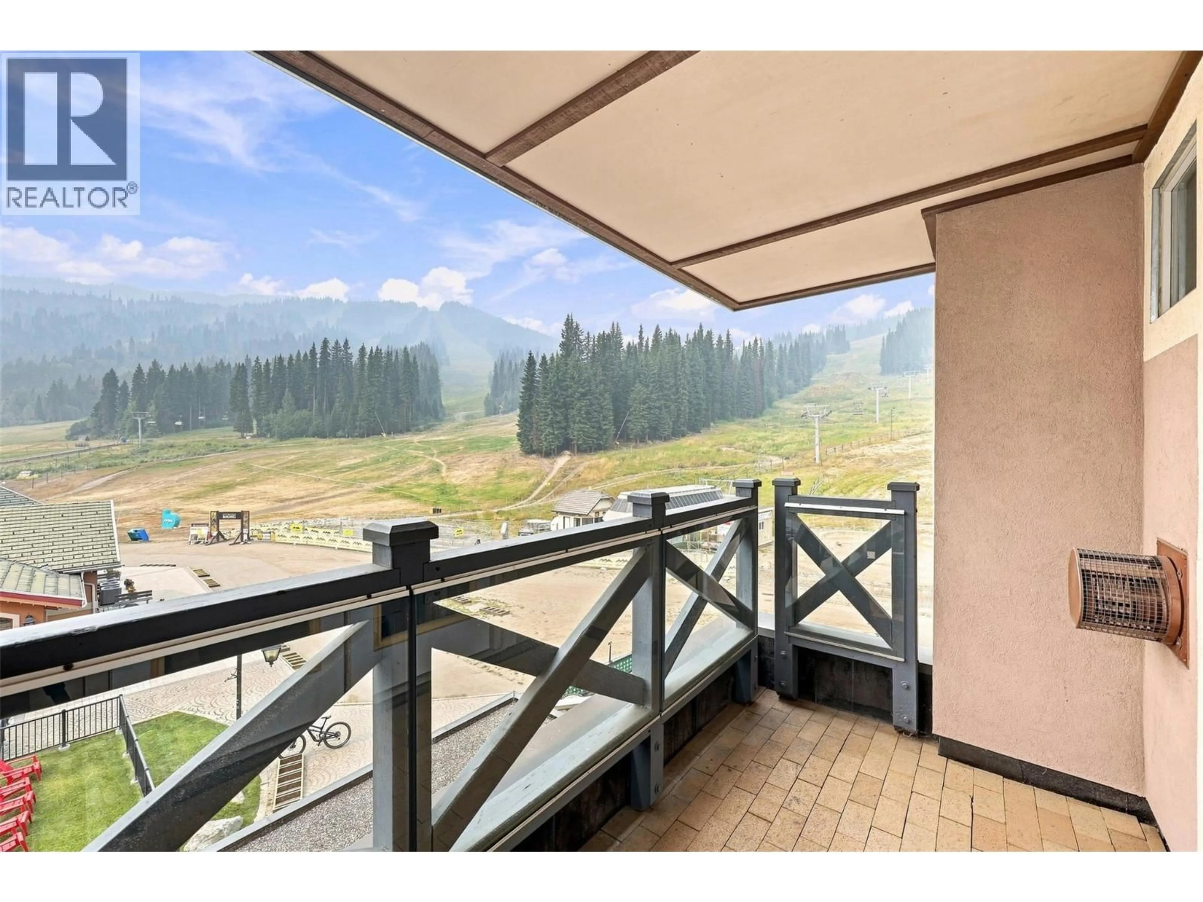 Balcony in the apartment, mountain view for 331 - 3160 CREEKSIDE WAY, Sun Peaks British Columbia V0E5N0