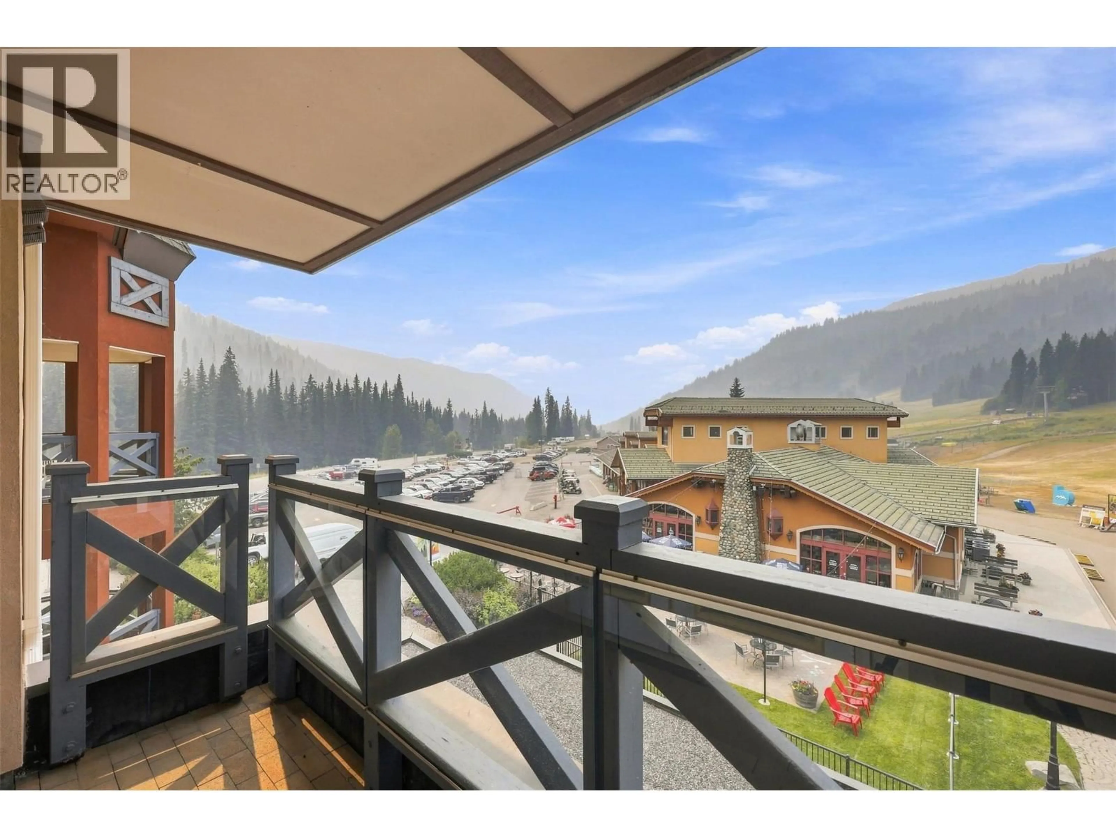 Balcony in the apartment, mountain view for 331 - 3160 CREEKSIDE WAY, Sun Peaks British Columbia V0E5N0