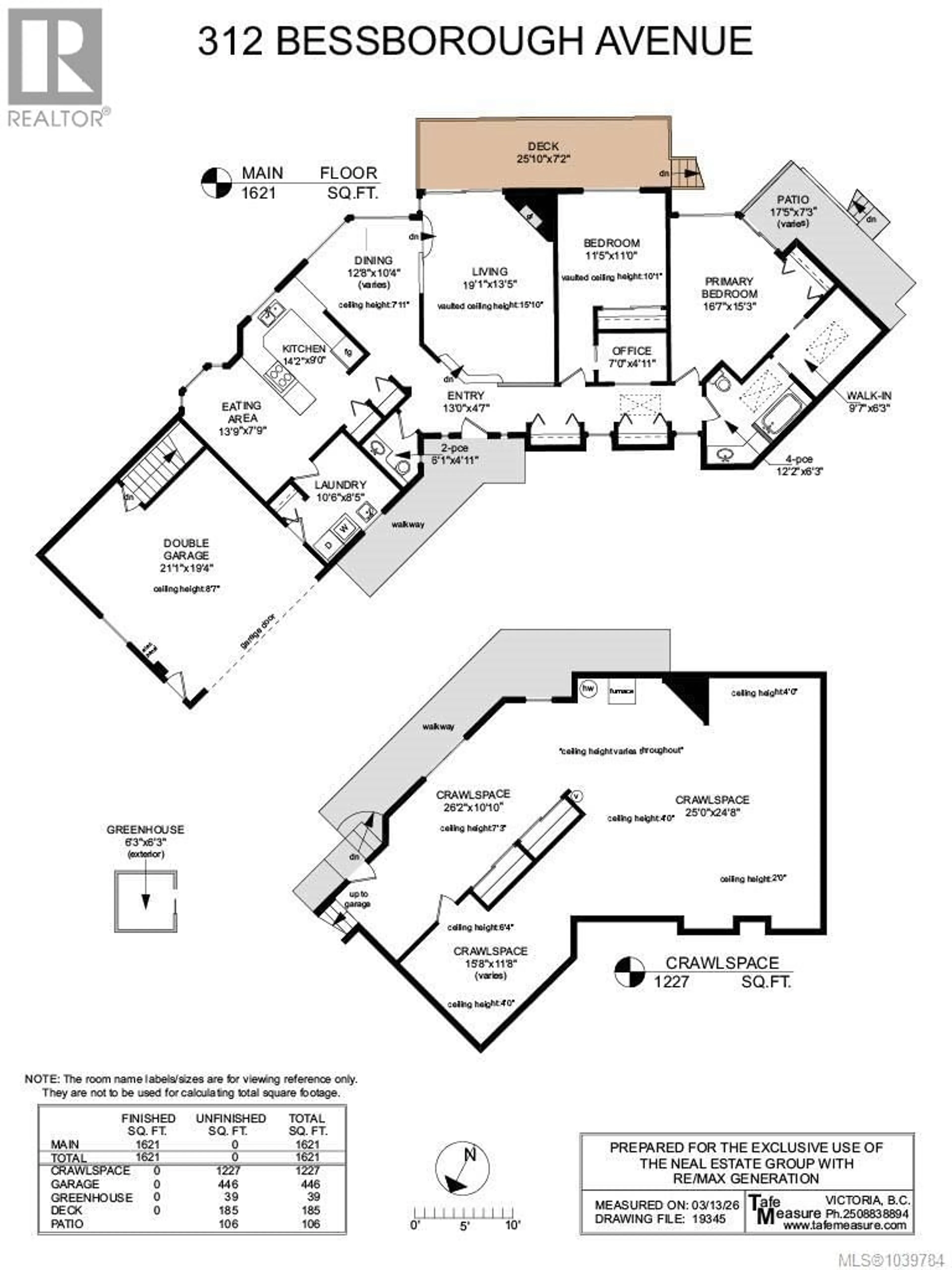 Floor plan for 312 BESSBOROUGH AVENUE, View Royal British Columbia V9B1T7