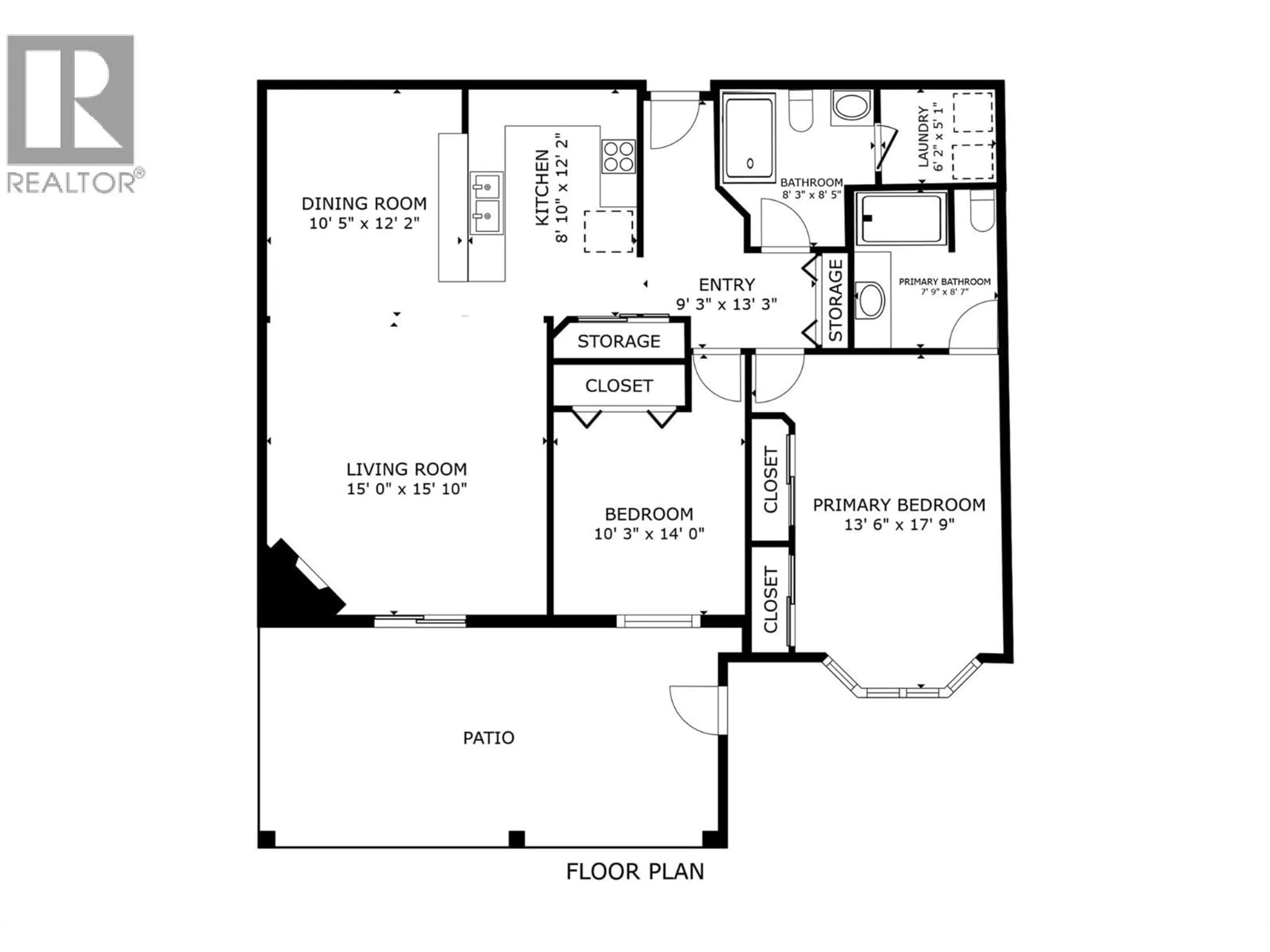 Floor plan for 103 - 2300 BENVOULIN ROAD, Kelowna British Columbia V1W2C6