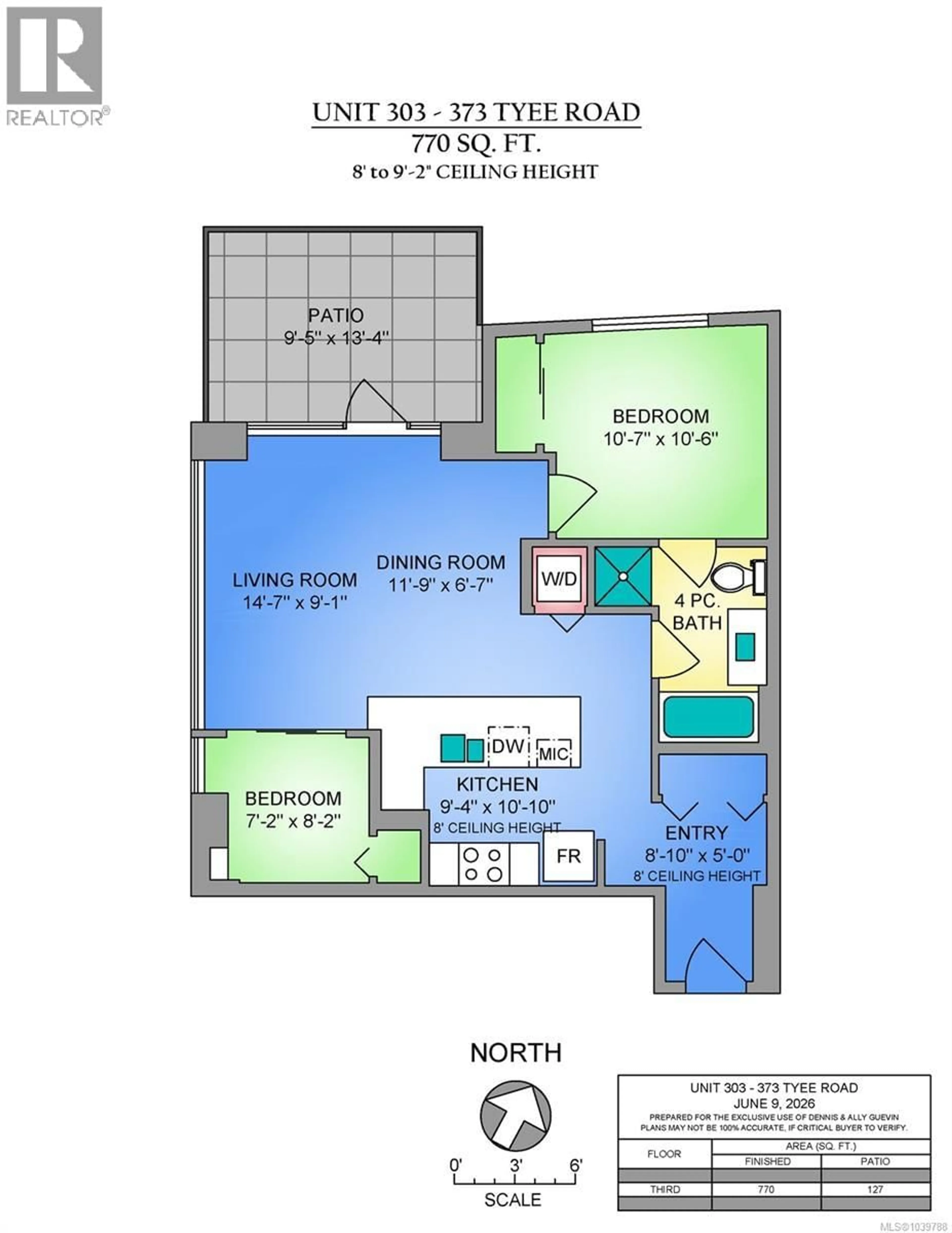 Floor plan for 303 - 373 TYEE ROAD, Victoria British Columbia V9A0B3