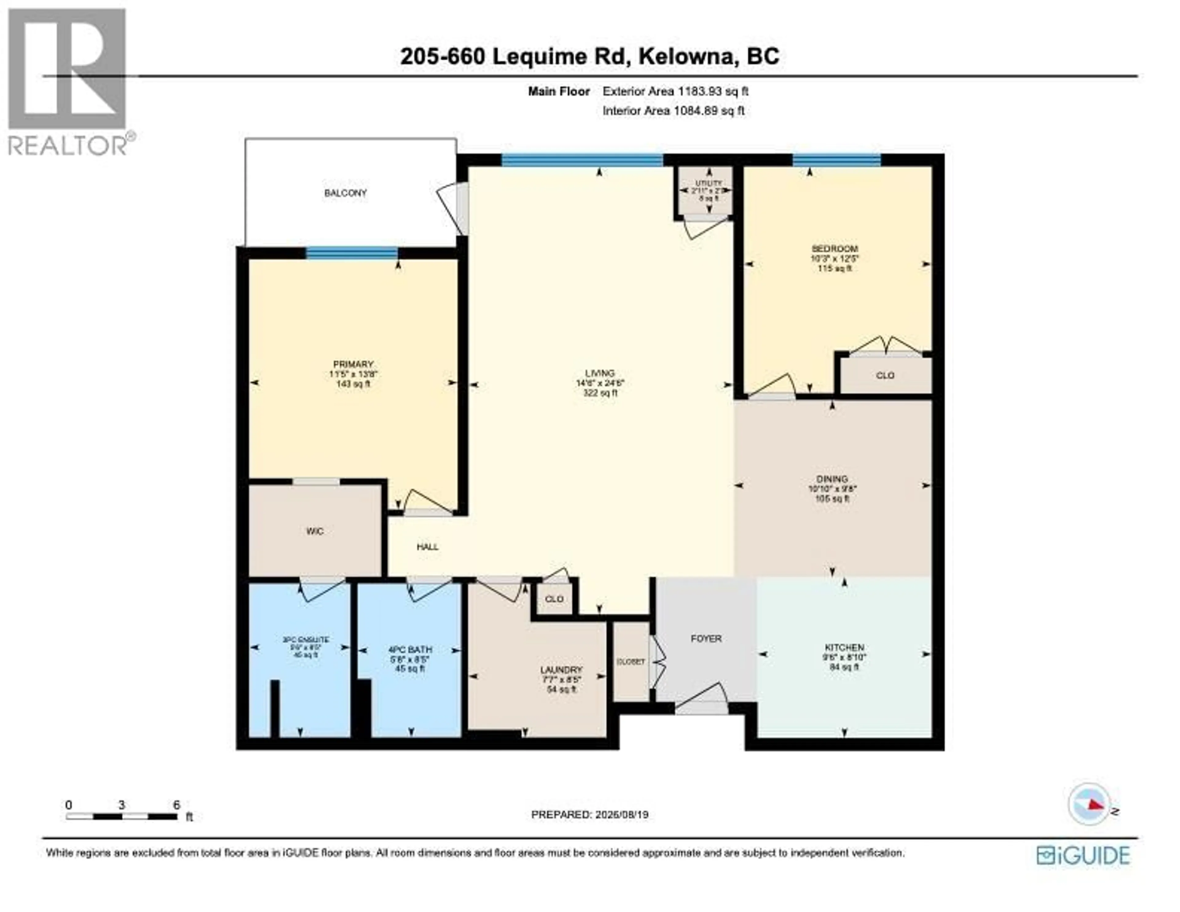 Floor plan for 205 - 660 LEQUIME ROAD, Kelowna British Columbia V1W1A4