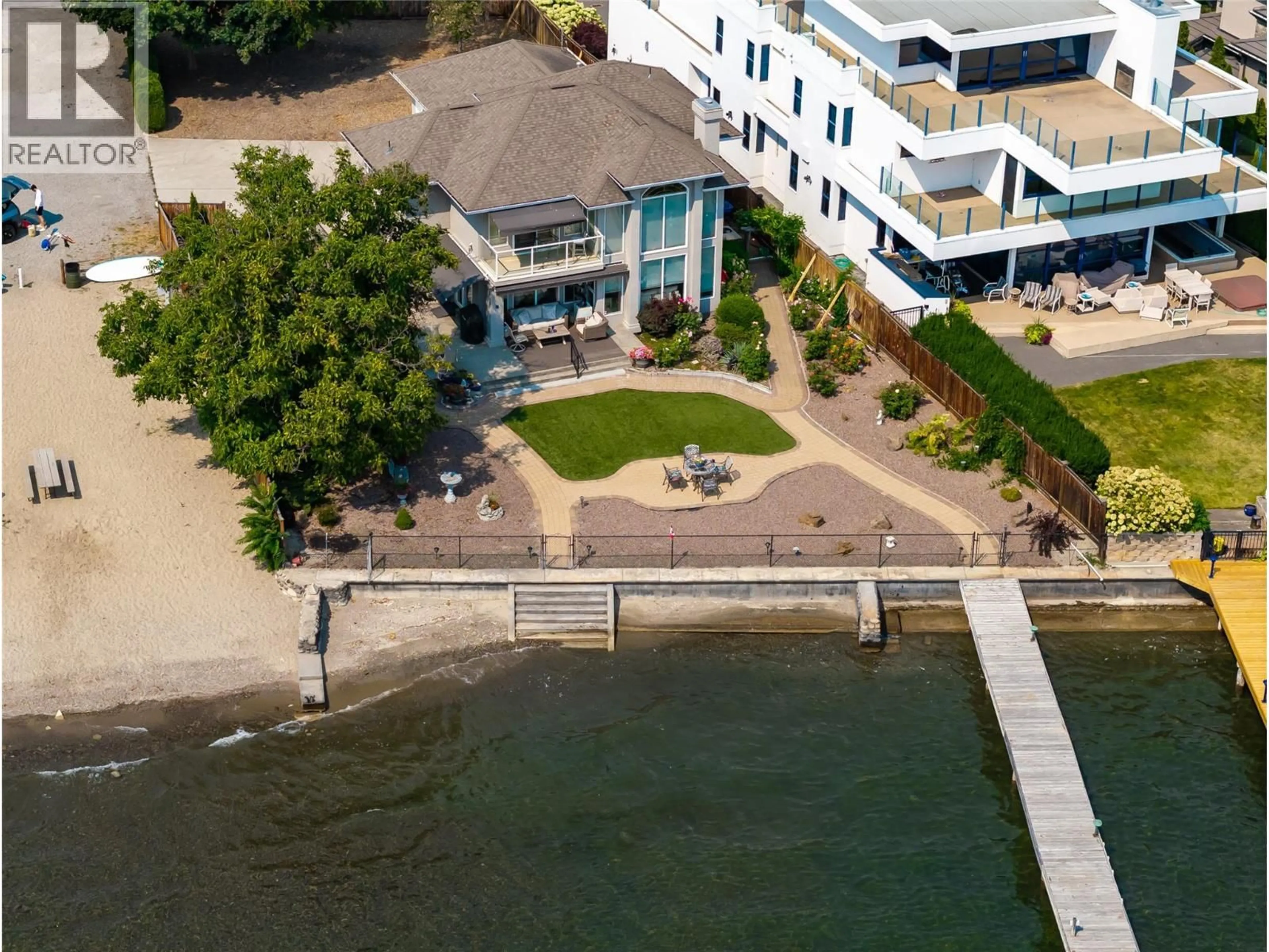 A pic from outside/outdoor area/front of a property/back of a property/a pic from drone, water/lake/river/ocean view for 1339 GREEN BAY ROAD, West Kelowna British Columbia V4T2B6