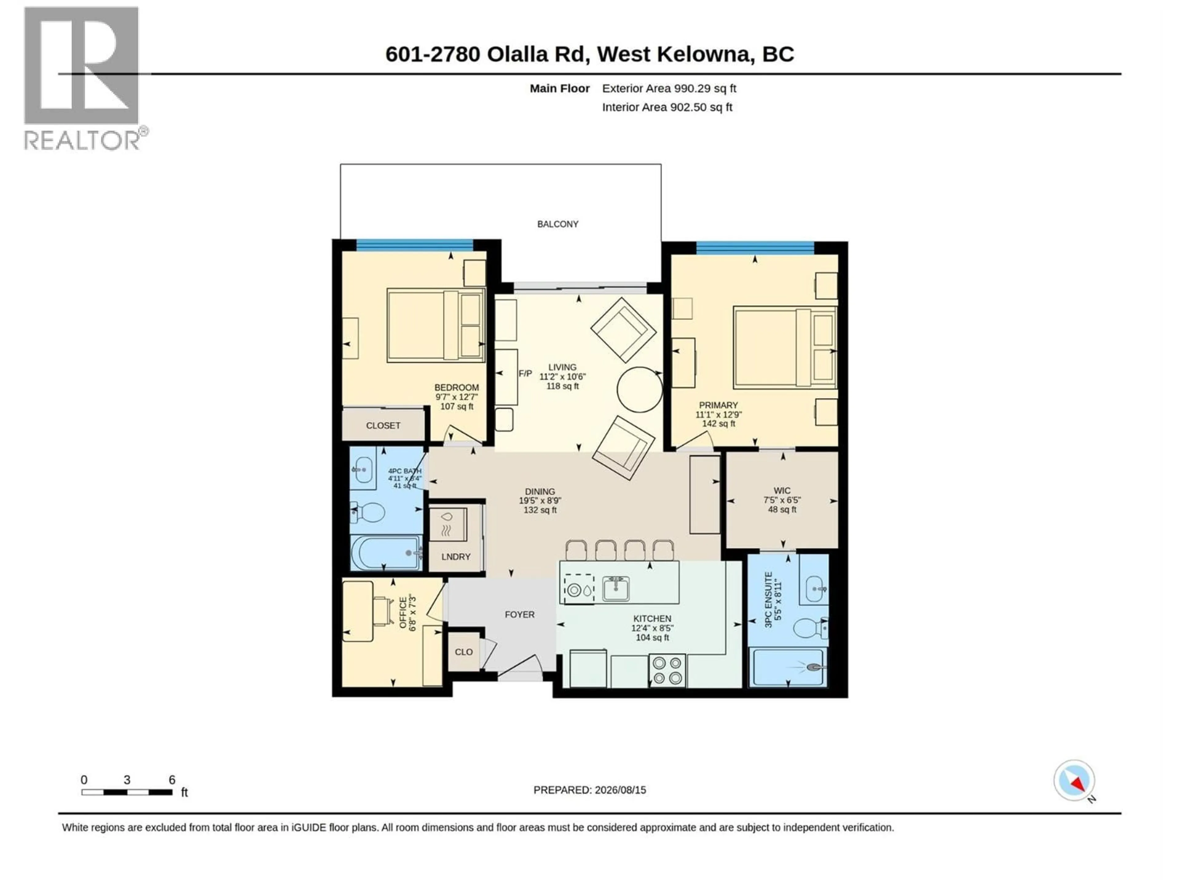 Floor plan for 601 - 2780 OLALLA ROAD, West Kelowna British Columbia V1Z2A9