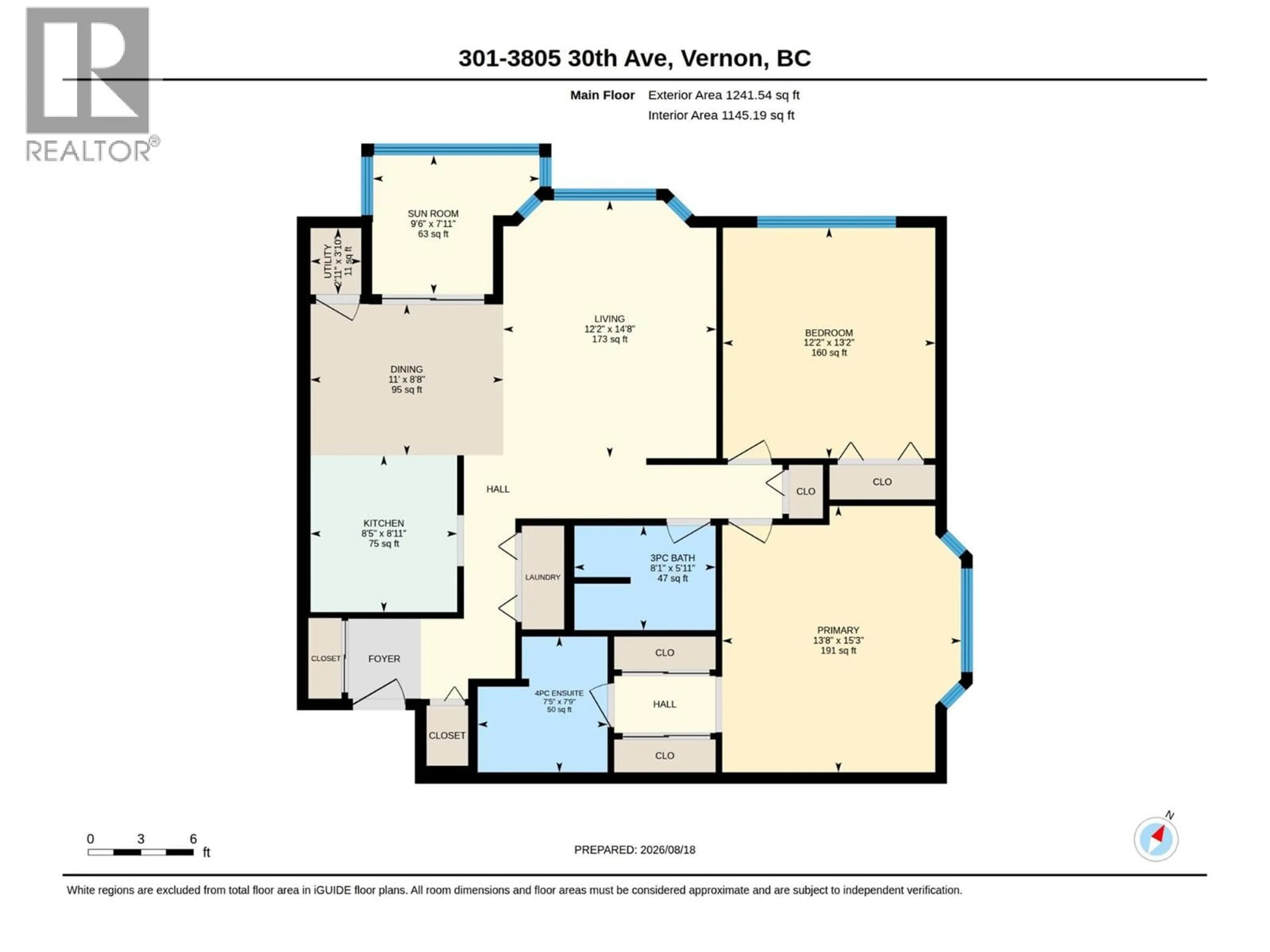 Floor plan for 301 - 3805 30 AVENUE, Vernon British Columbia V1T9M3