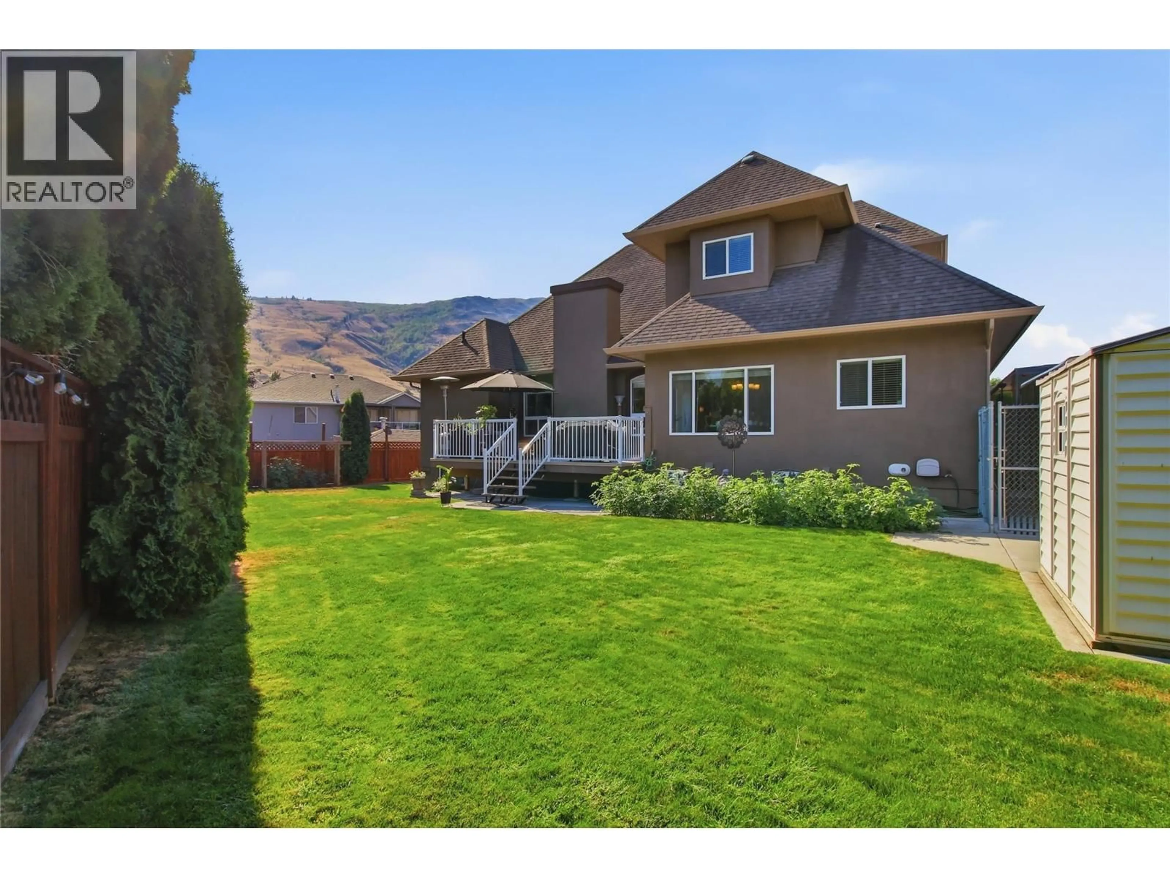 A pic from outside/outdoor area/front of a property/back of a property/a pic from drone, mountain view for 614 SAGEBRUSH COURT, Kamloops British Columbia V2B8M8