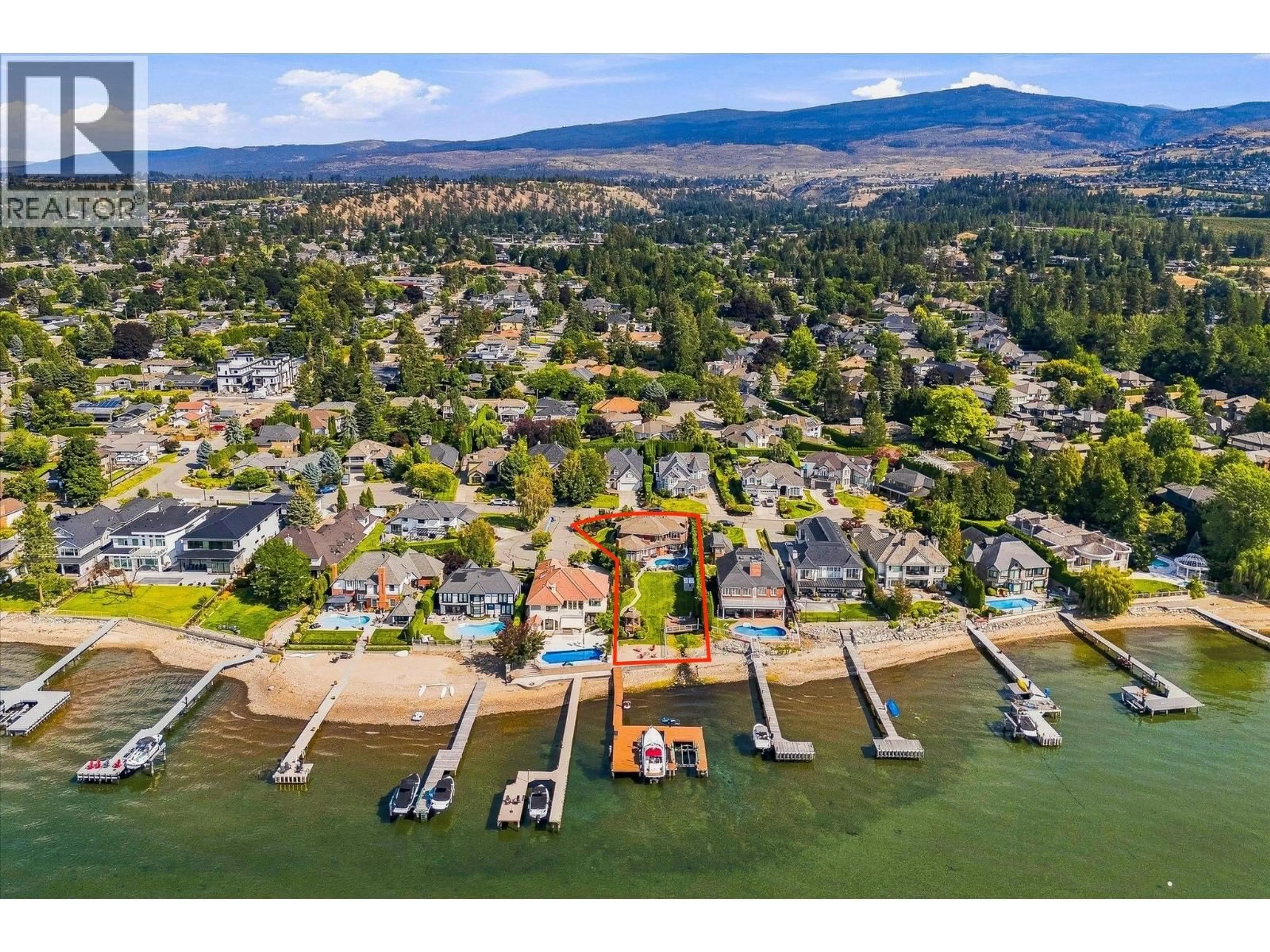 A pic from outside/outdoor area/front of a property/back of a property/a pic from drone, water/lake/river/ocean view for 5 - 4524 ELDORADO COURT, Kelowna British Columbia V1W1G3