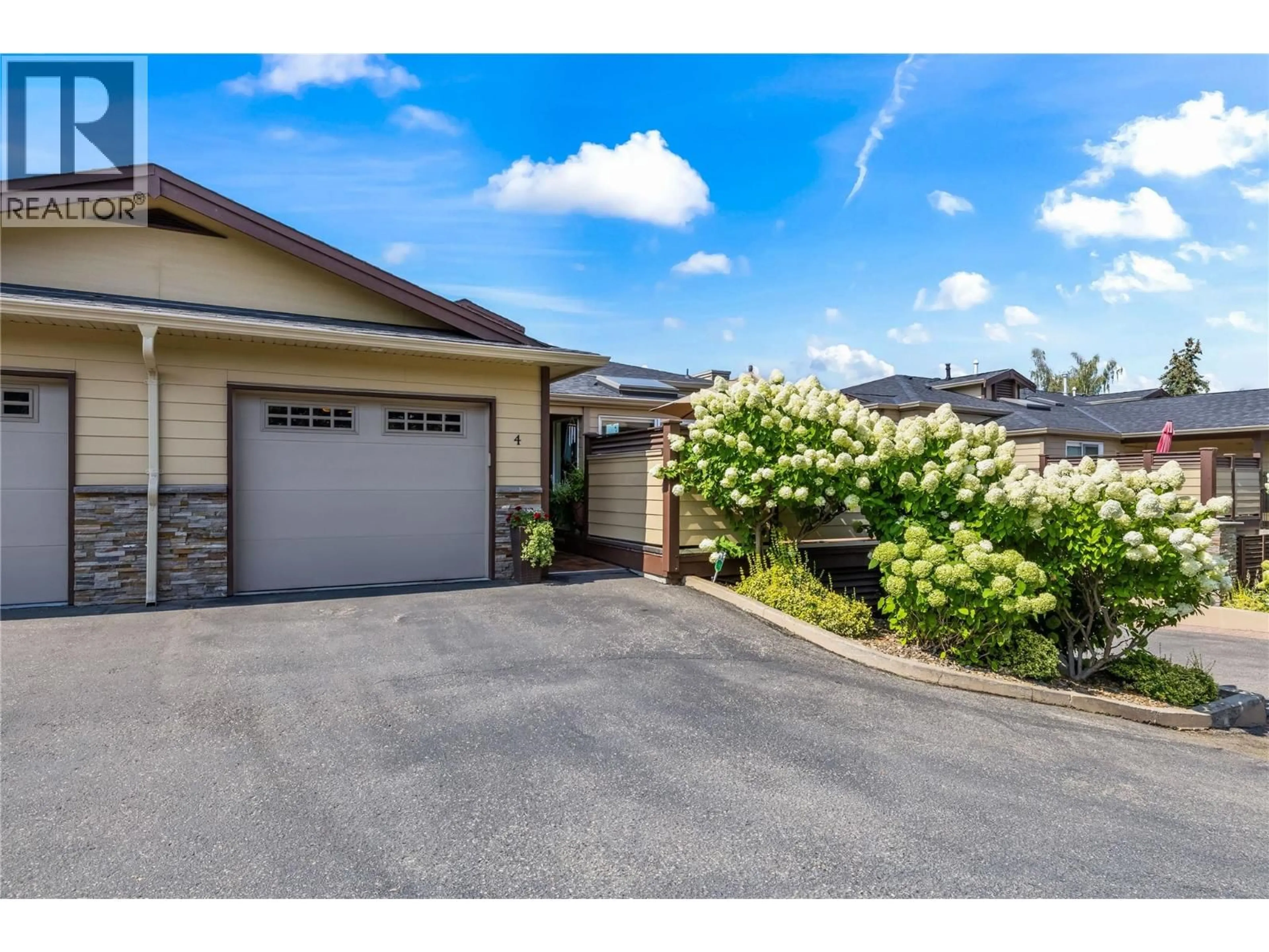 A pic from outside/outdoor area/front of a property/back of a property/a pic from drone, street for 4 - 3350 WATT ROAD, Kelowna British Columbia V1W3C8