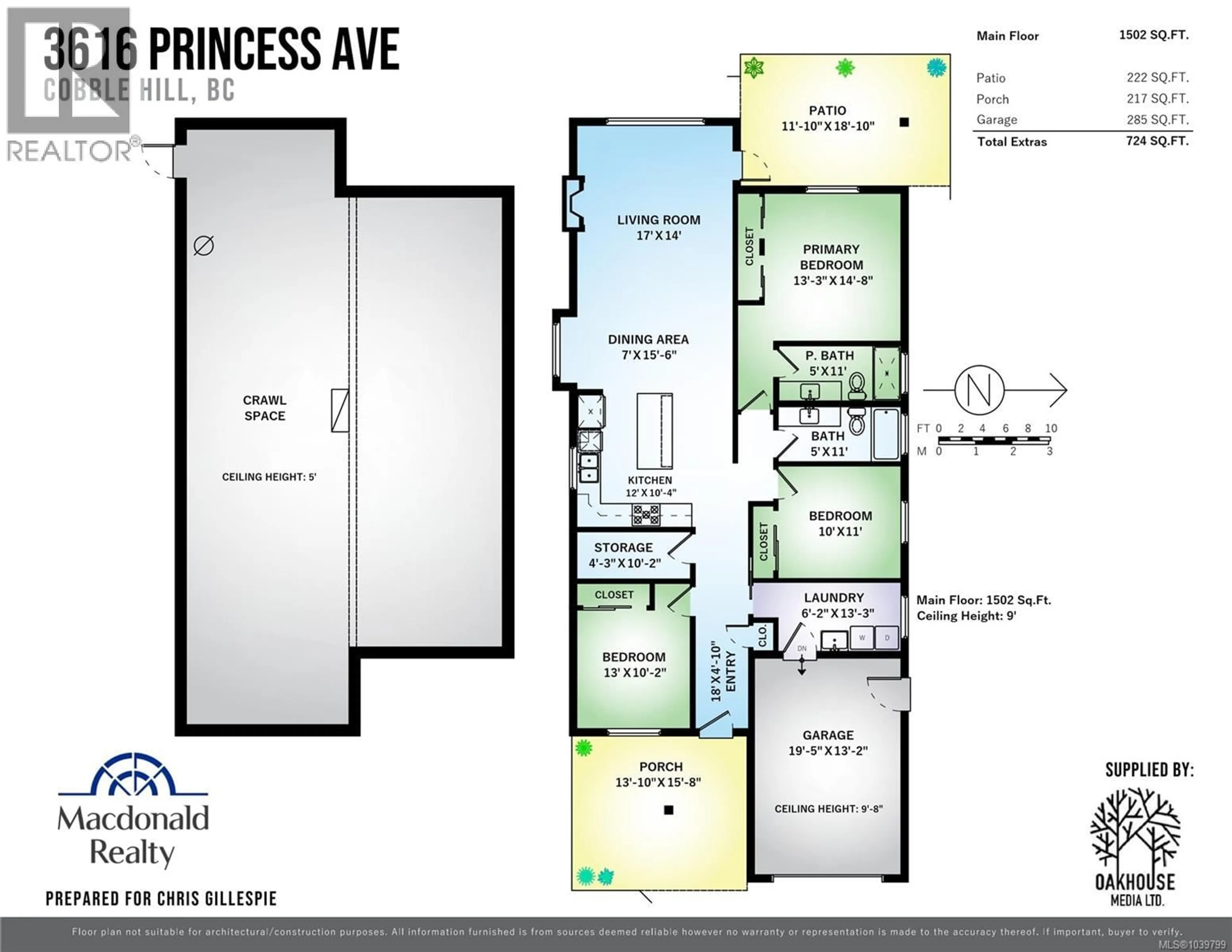 Floor plan for 3616 PRINCESS AVENUE, Cobble Hill British Columbia V8H0A4