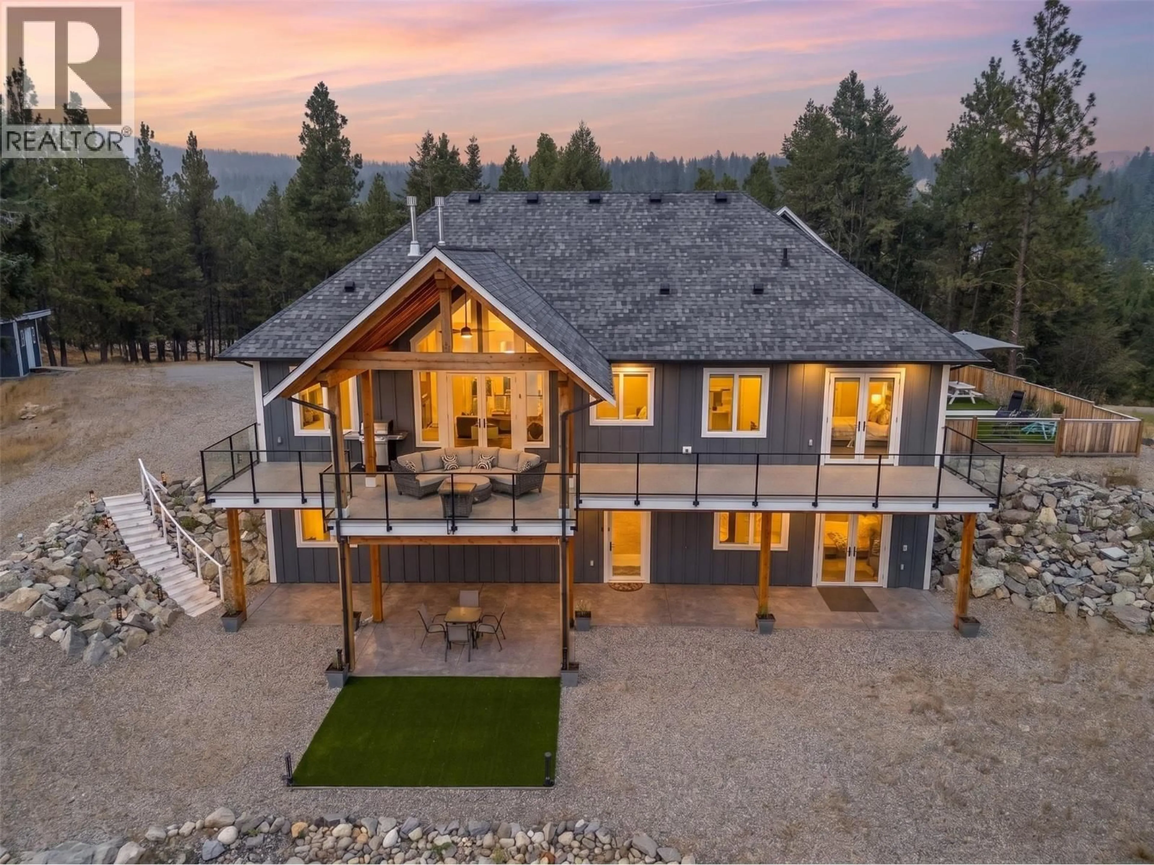 A pic from outside/outdoor area/front of a property/back of a property/a pic from drone, mountain view for 125 FALCON PLACE, Osoyoos British Columbia V0H1V6