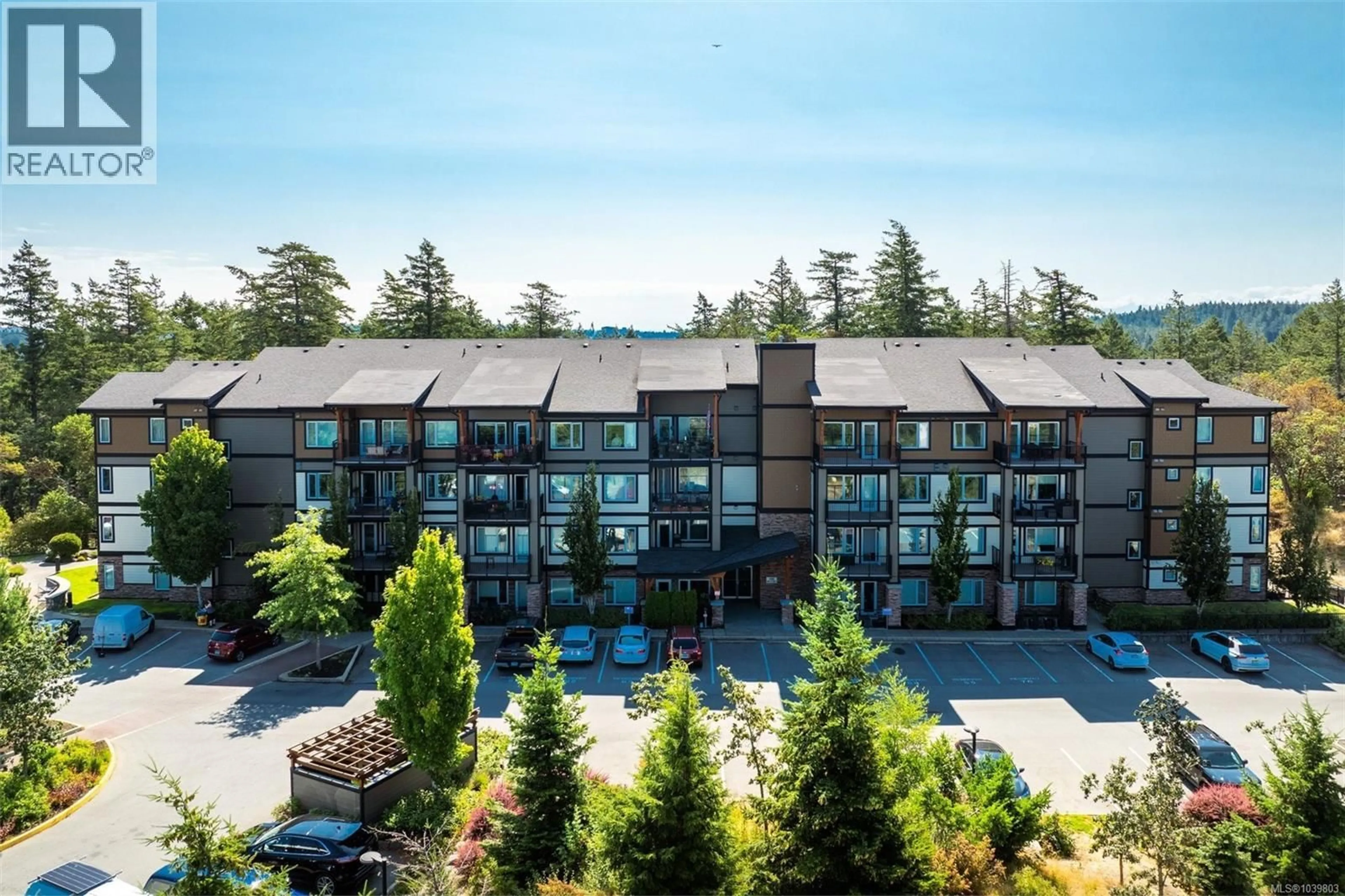 A pic from outside/outdoor area/front of a property/back of a property/a pic from drone, mountain view for 310 - 286 WILFERT ROAD, View Royal British Columbia V9C0H6