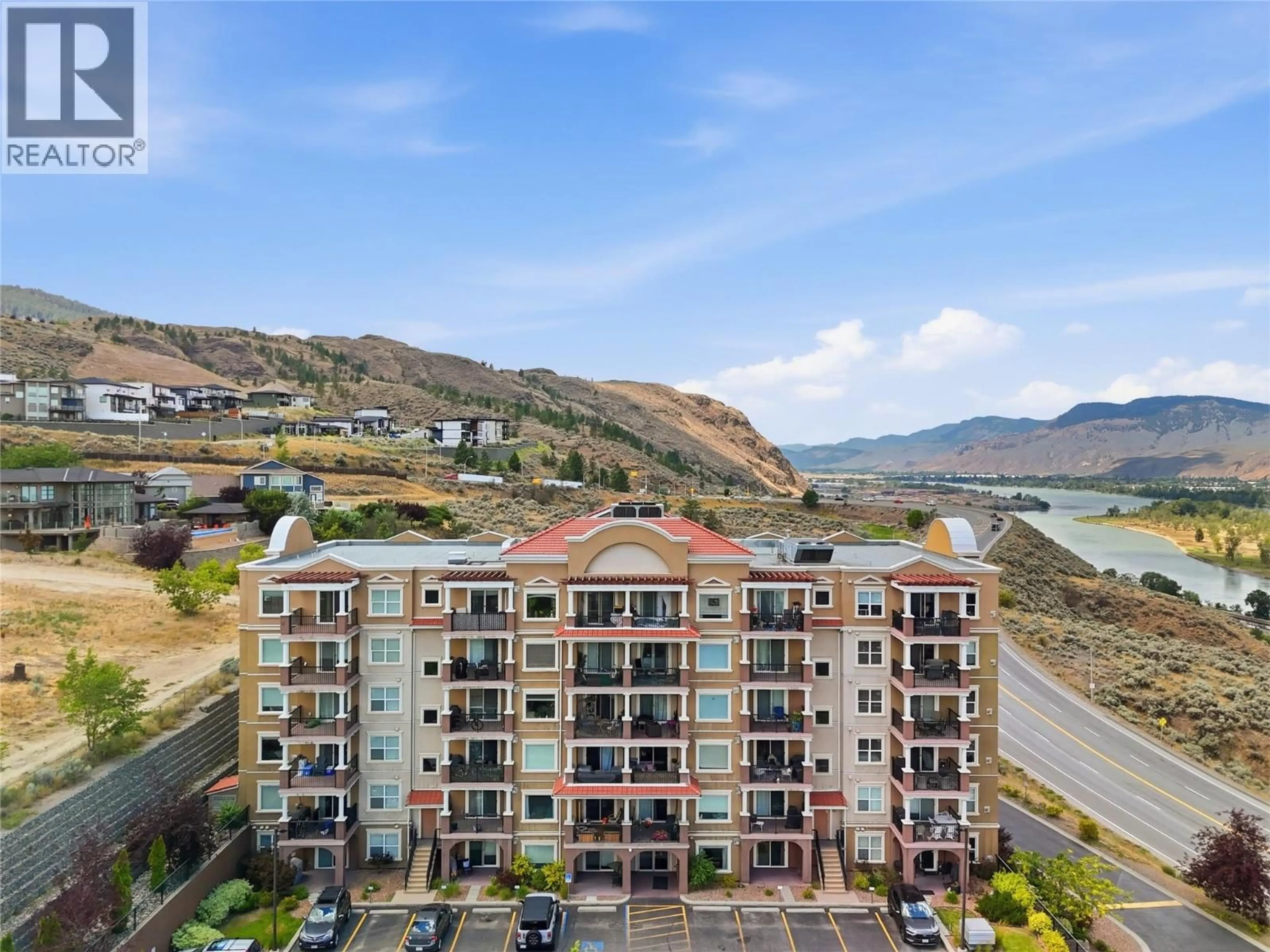A pic from outside/outdoor area/front of a property/back of a property/a pic from drone, mountain view for 503 - 975 VICTORIA STREET WEST, Kamloops British Columbia V2C0C2