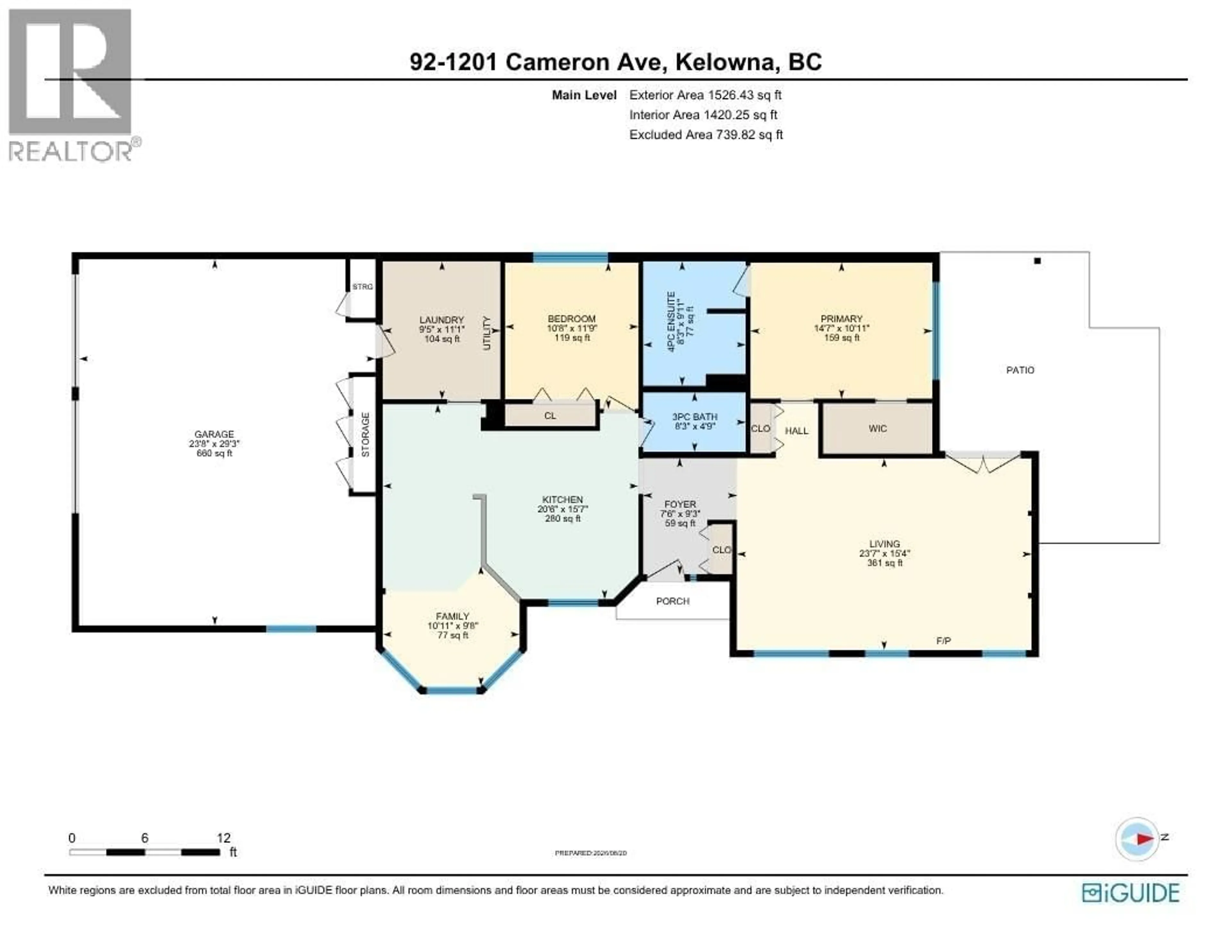 Floor plan for 92 - 1201 CAMERON AVENUE, Kelowna British Columbia V1W3R9