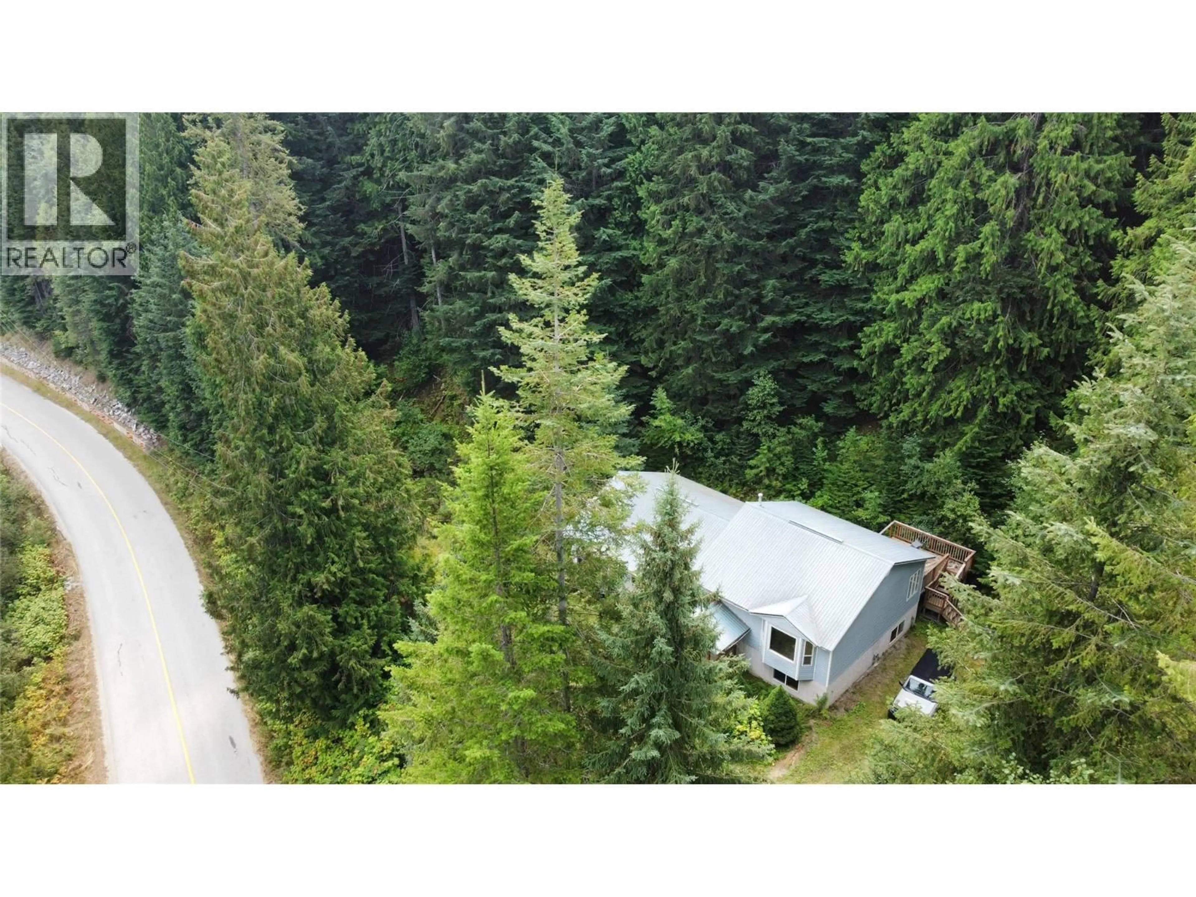 A pic from outside/outdoor area/front of a property/back of a property/a pic from drone, forest/trees view for 3420 PASS CREEK ROAD, Krestova British Columbia V0G1H2