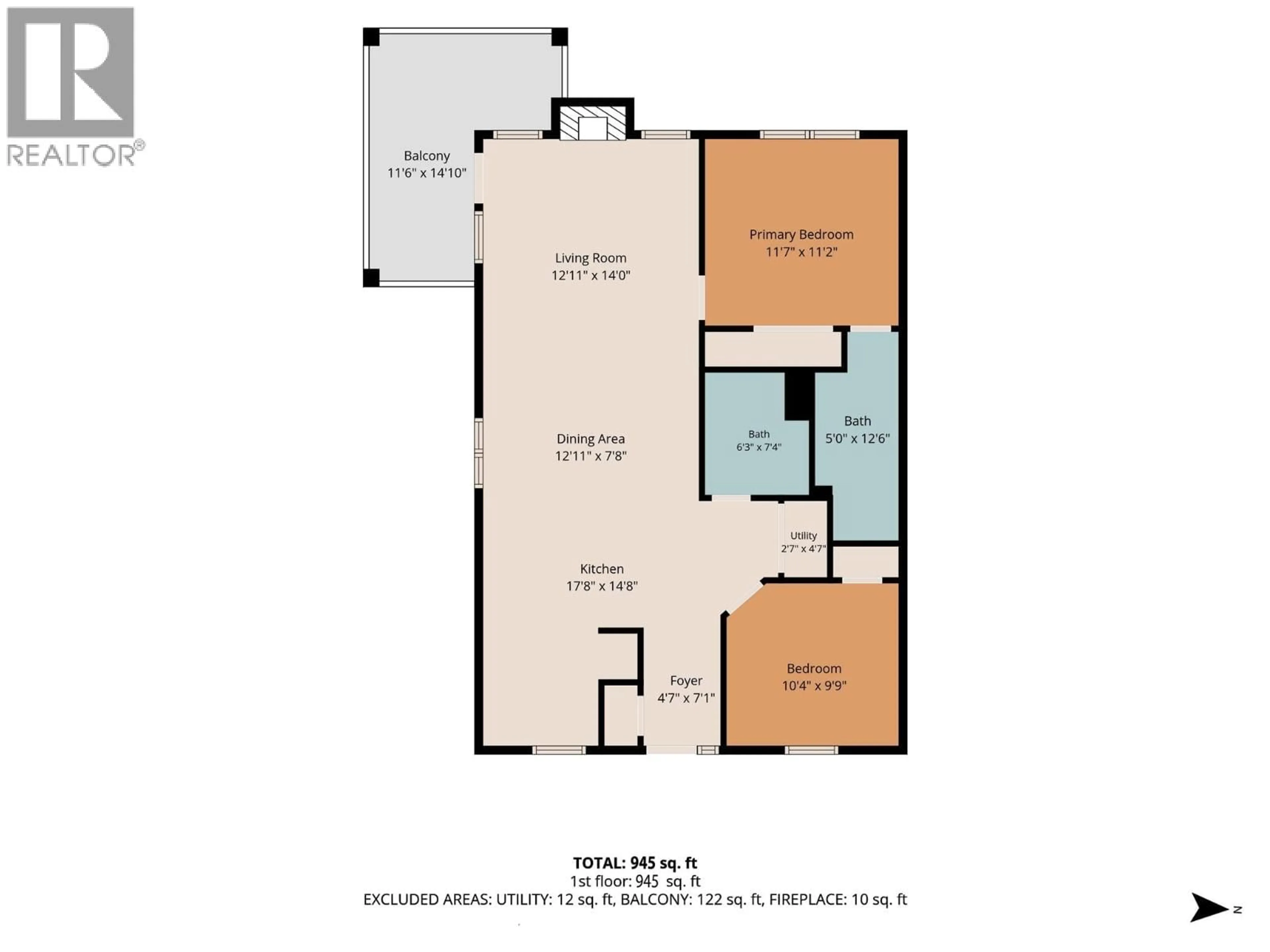 Floor plan for 101 - 357 MONASHEE ROAD, Vernon British Columbia V1B3M1