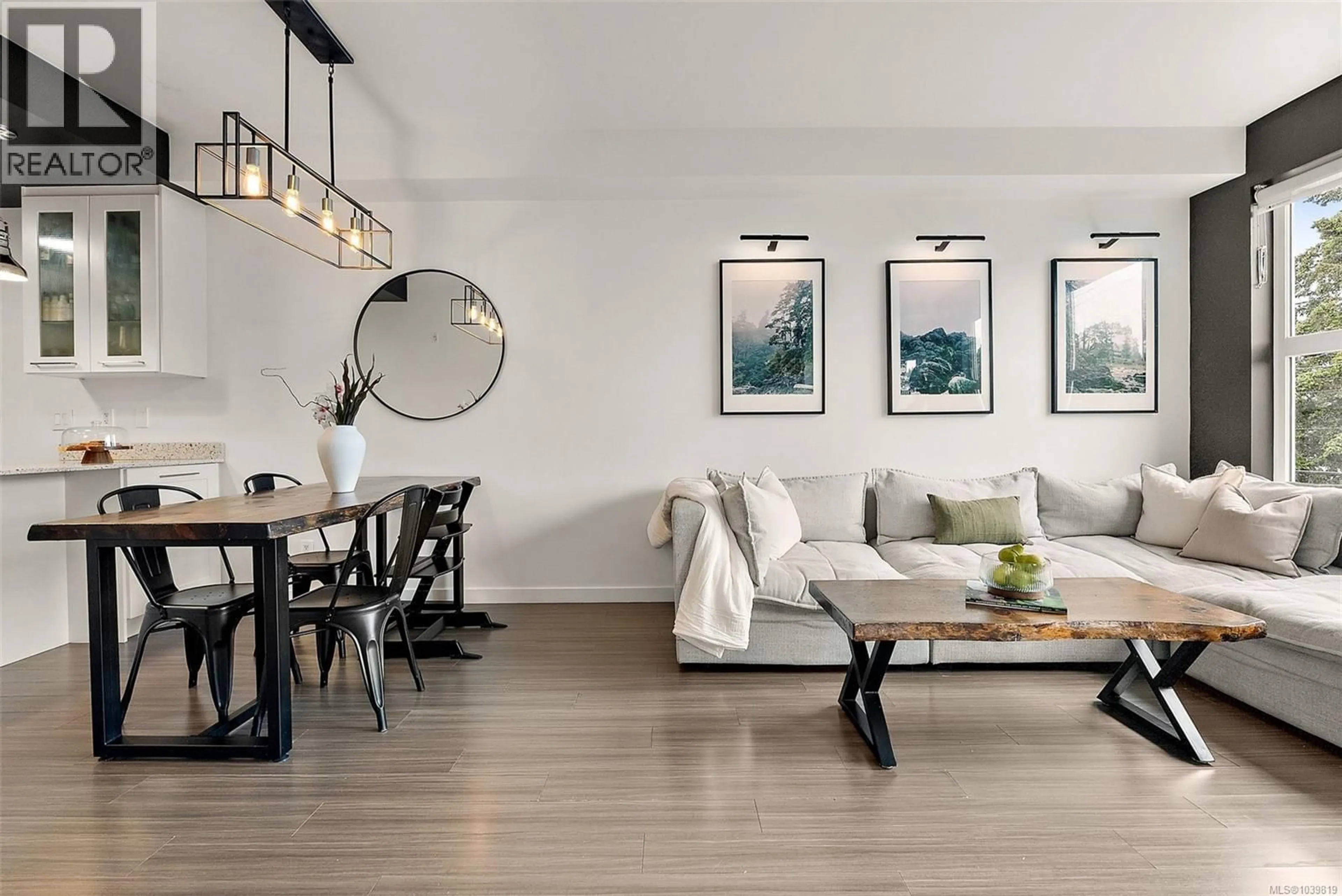 Living room with furniture, wood/laminate floor for 326 - 2871 JACKLIN ROAD, Langford British Columbia V9B0P3