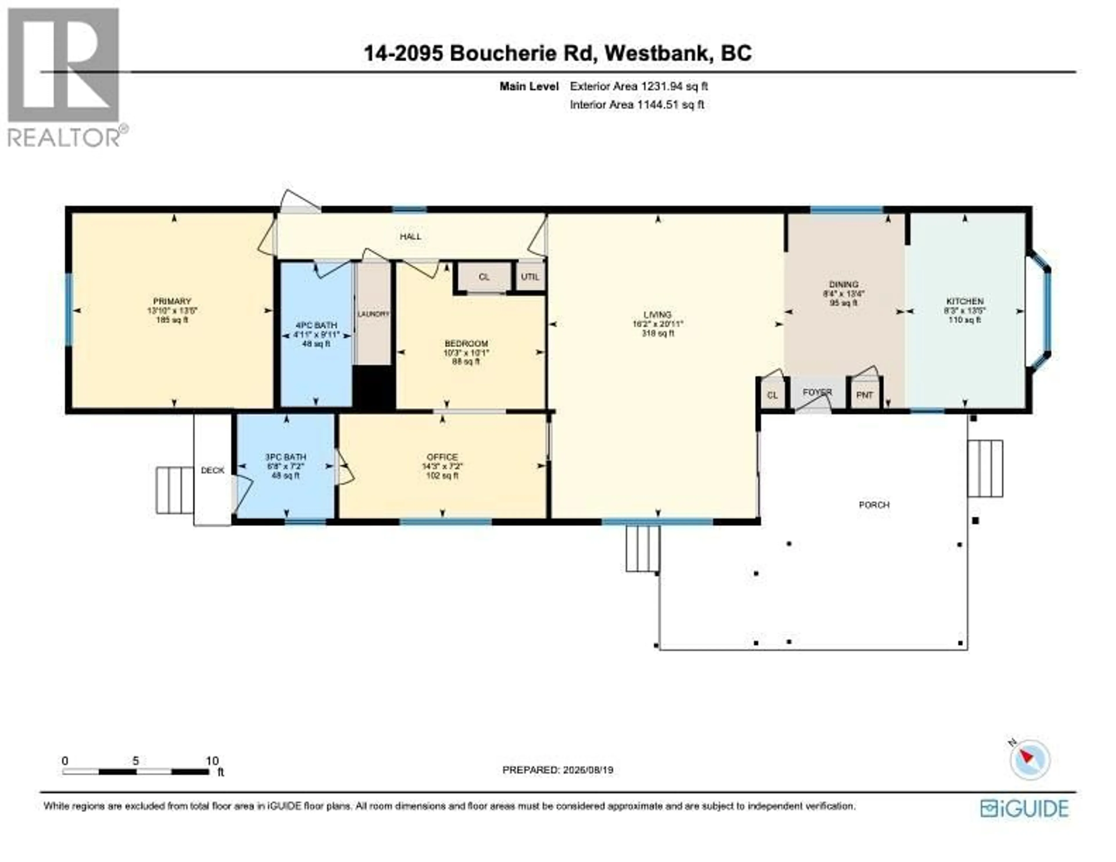 Floor plan for 14 - 2095 BOUCHERIE ROAD, West Kelowna British Columbia V4T1Z4