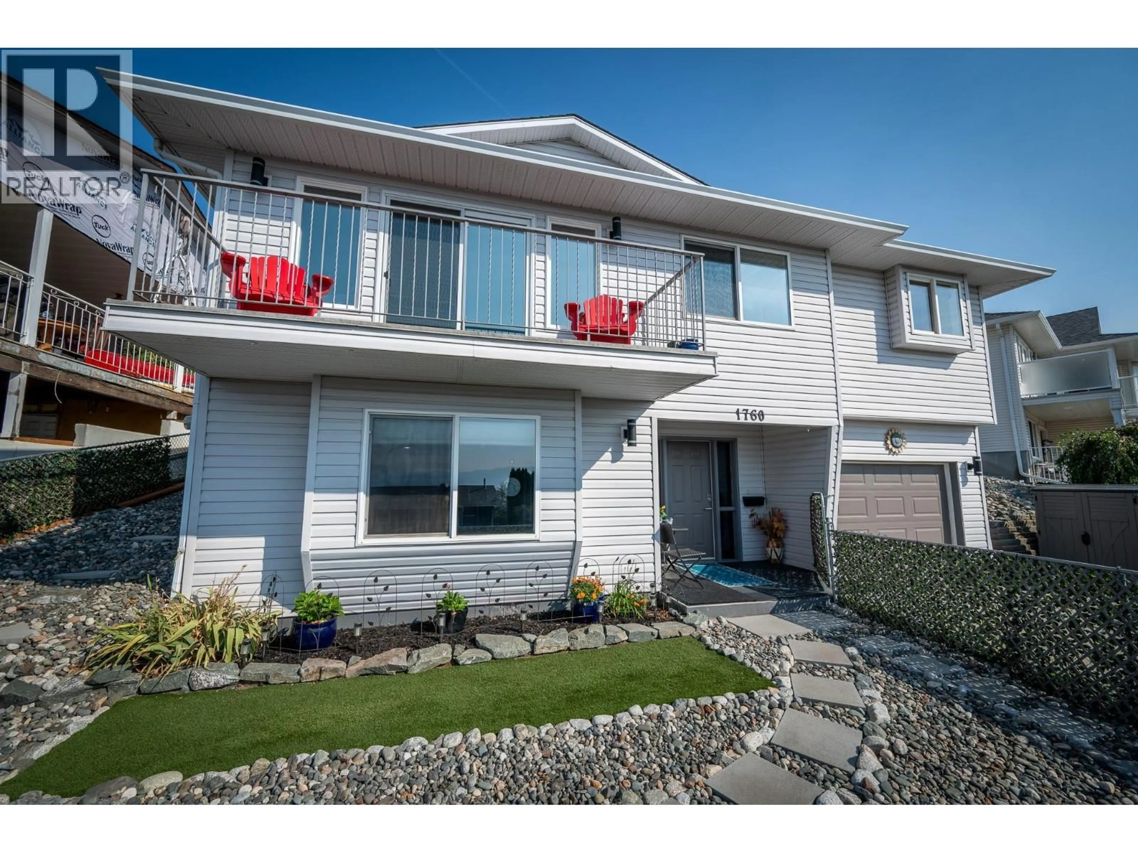 Home with vinyl exterior material, street for 1760 NORTH RIVER DRIVE, Kamloops British Columbia V2B7N7