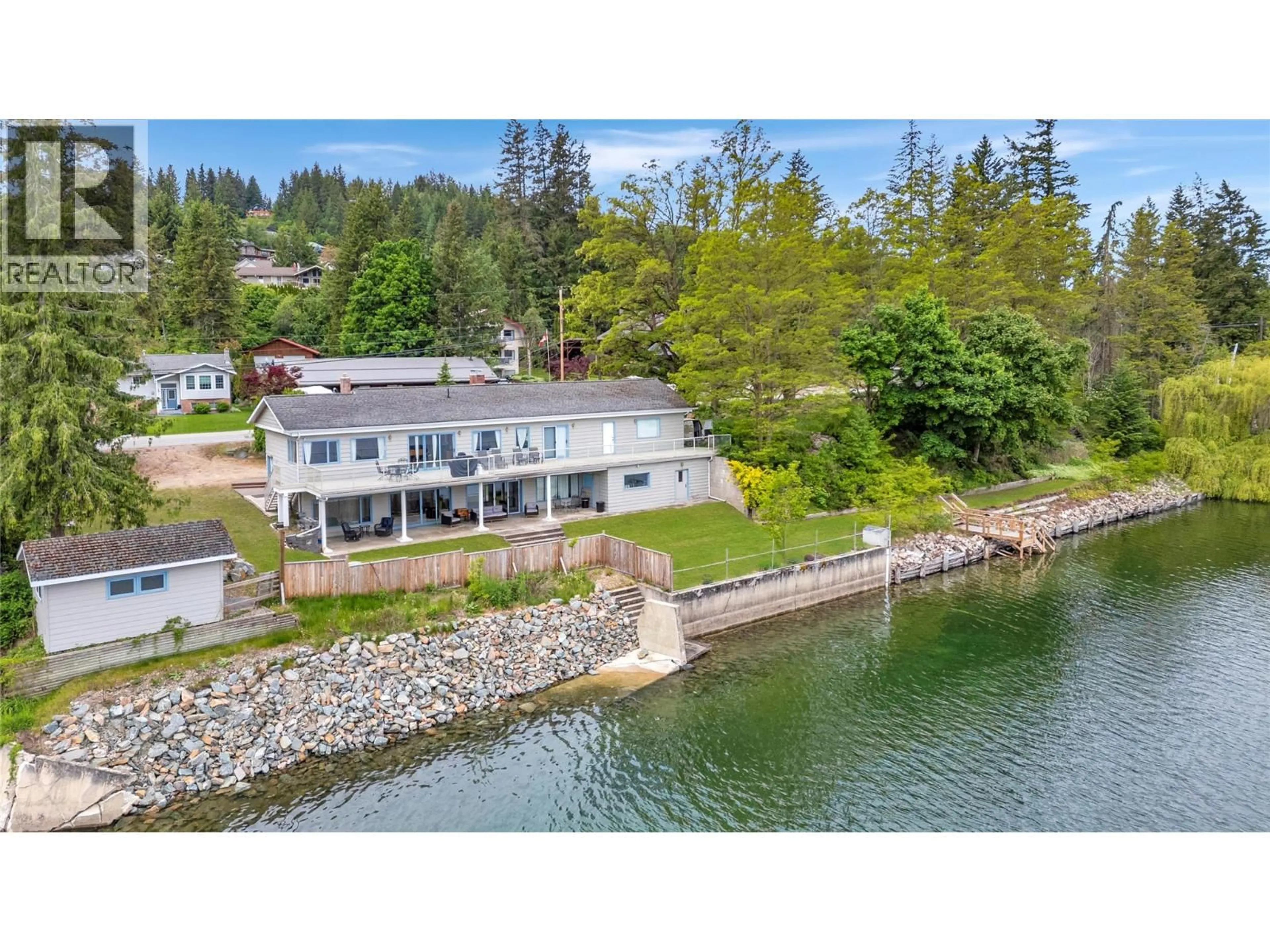 A pic from outside/outdoor area/front of a property/back of a property/a pic from drone, water/lake/river/ocean view for 2437 BLIND BAY ROAD, Blind Bay British Columbia V0E1H1