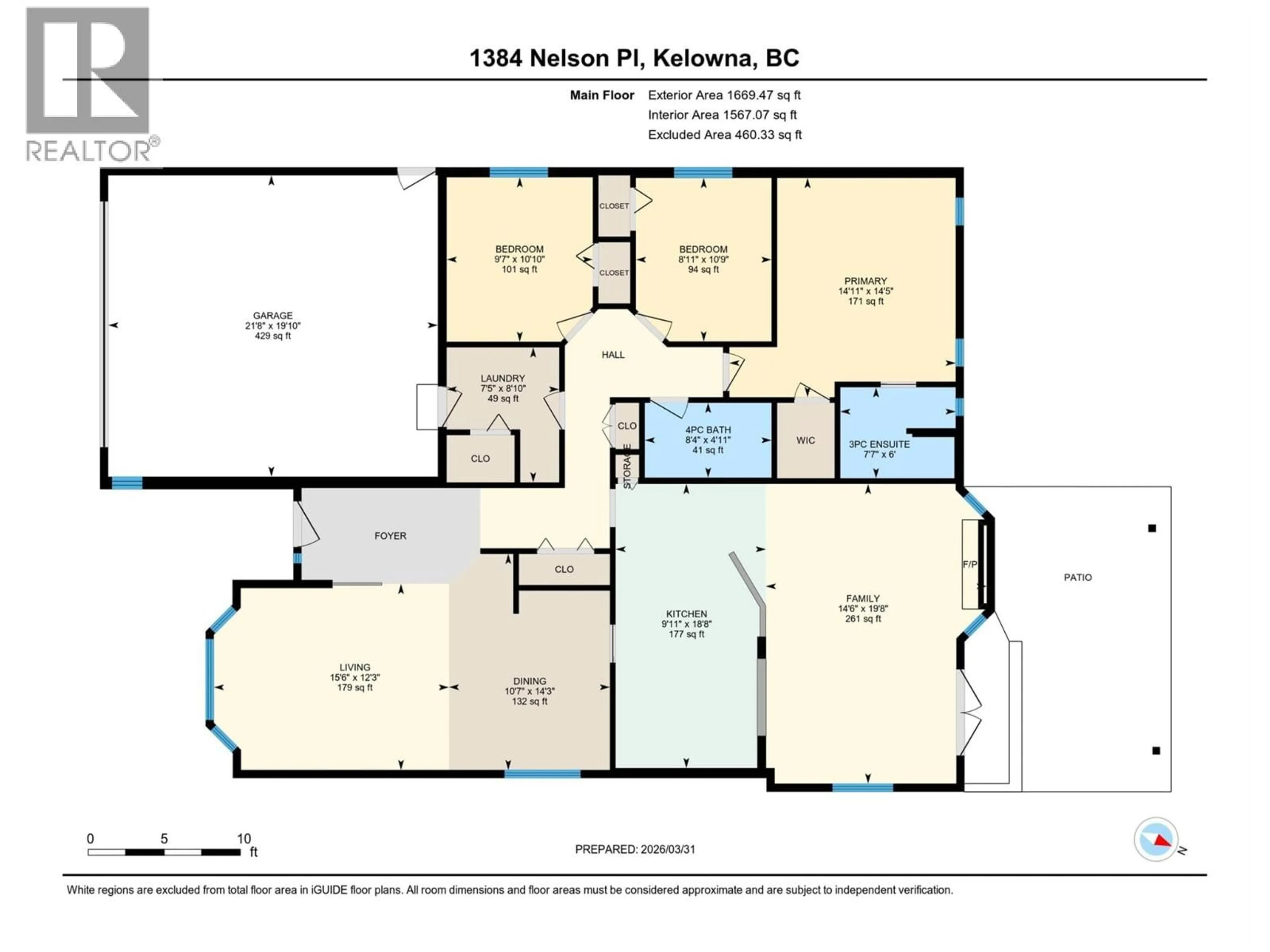 Floor plan for 1384 NELSON PLACE, Kelowna British Columbia V1Y9H4