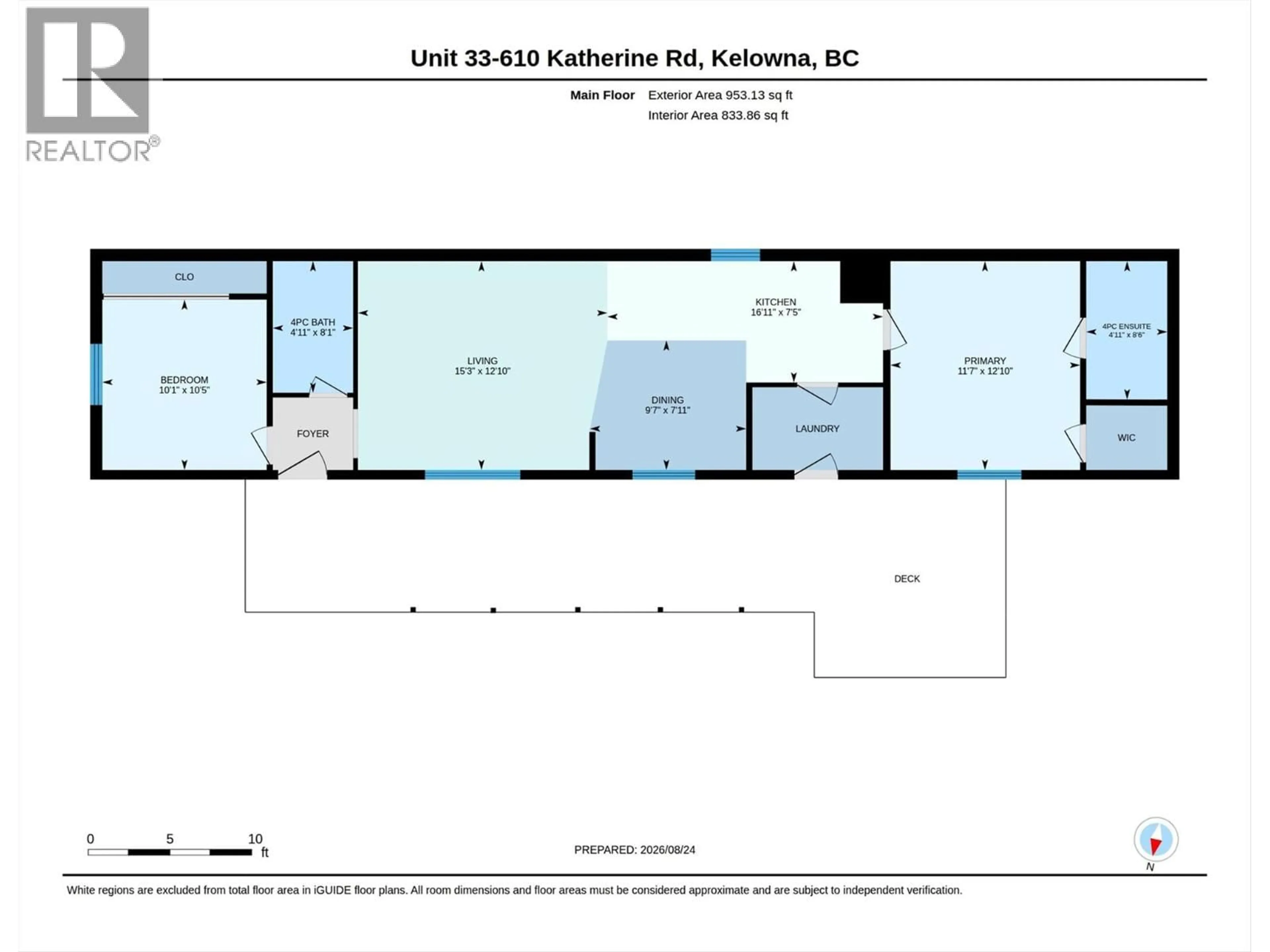 Floor plan for 33 - 610 KATHERINE ROAD, West Kelowna British Columbia V1Z3G2