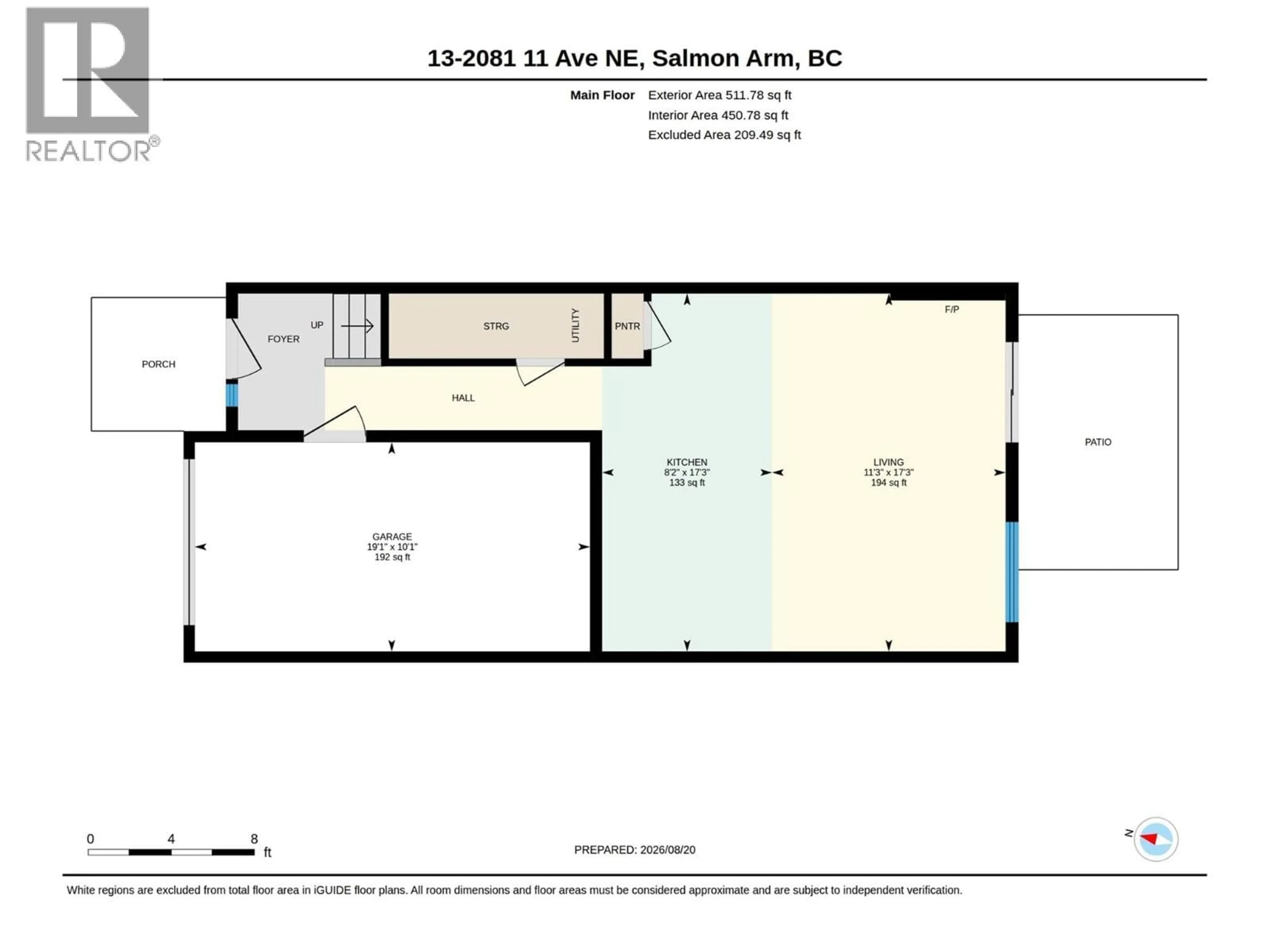 Floor plan for 13 - 2081 11 AVENUE NORTHEAST, Salmon Arm British Columbia V1E0G1