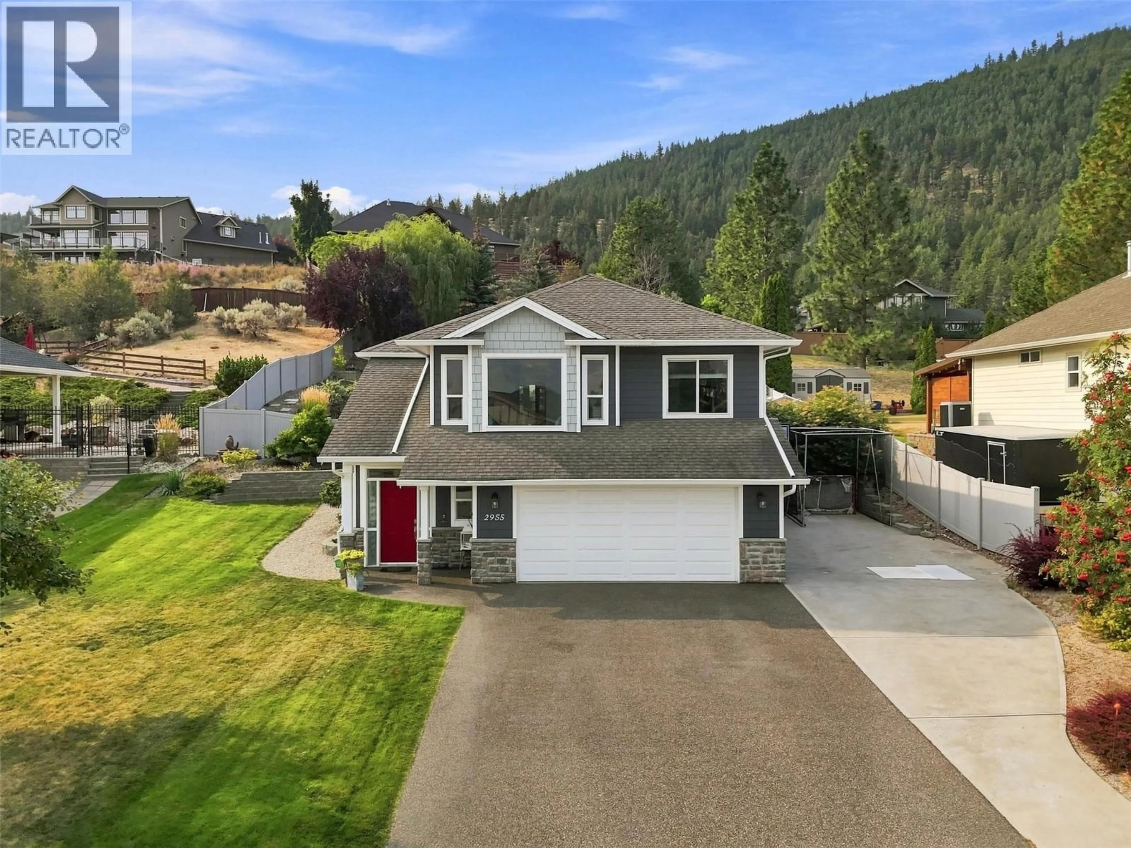 A pic from outside/outdoor area/front of a property/back of a property/a pic from drone, unknown for 2955 KICKING HORSE DRIVE, Kamloops British Columbia V2E2L8