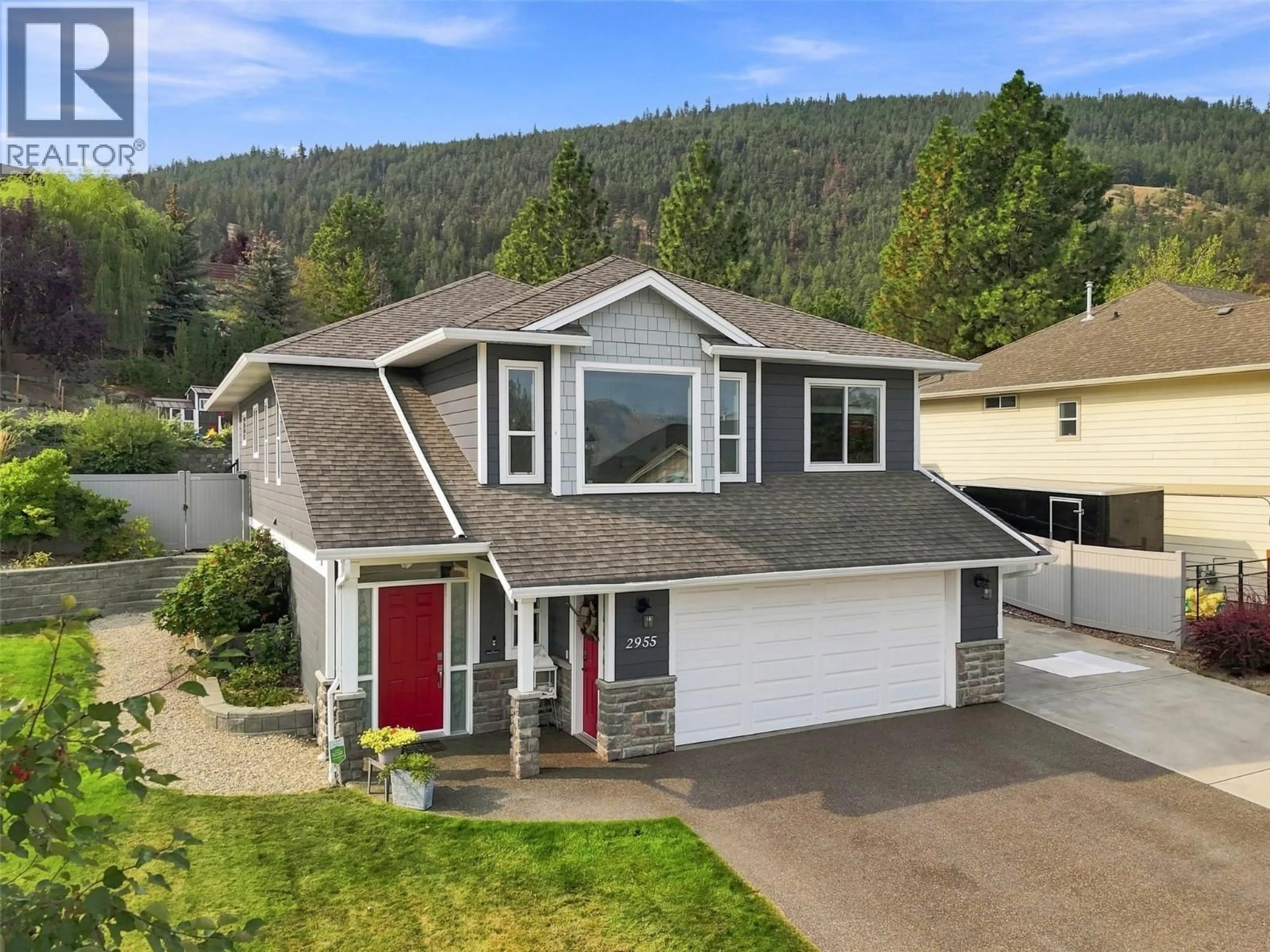 Home with vinyl exterior material, mountain view for 2955 KICKING HORSE DRIVE, Kamloops British Columbia V2E2L8