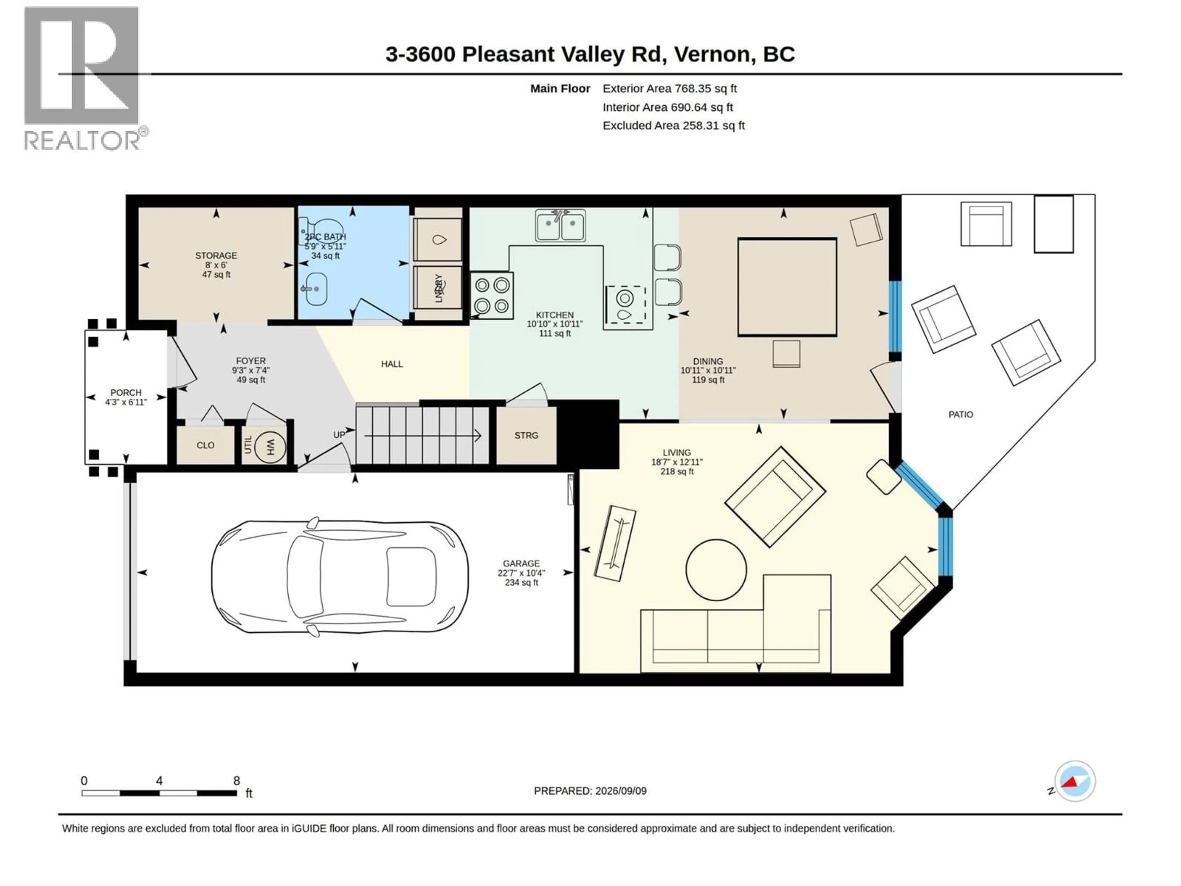 Floor plan for 3 - 3600 PLEASANT VALLEY ROAD, Vernon British Columbia V1T4L6