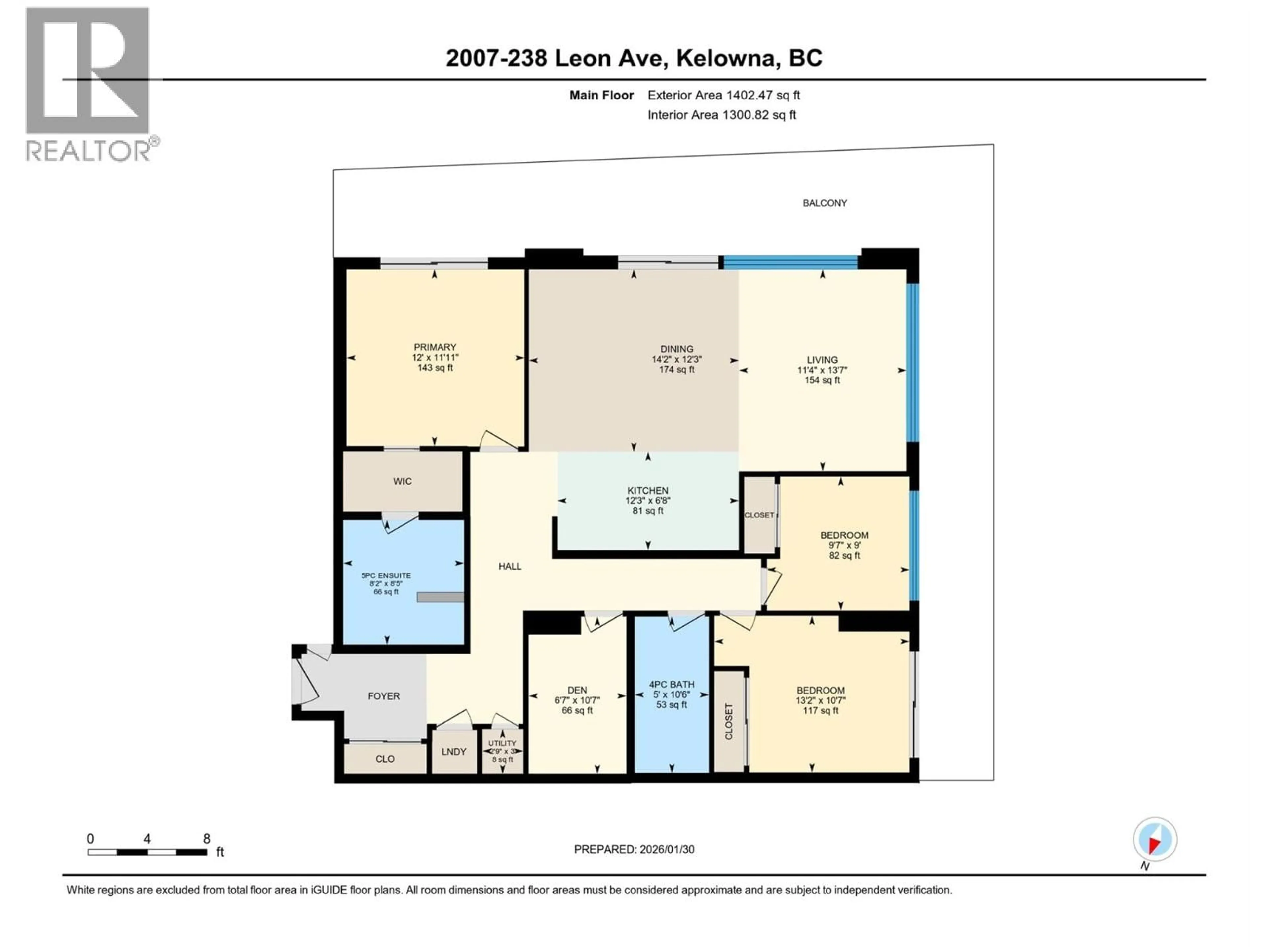 Floor plan for 2007 - 238 LEON AVENUE, Kelowna British Columbia V1Y0N6