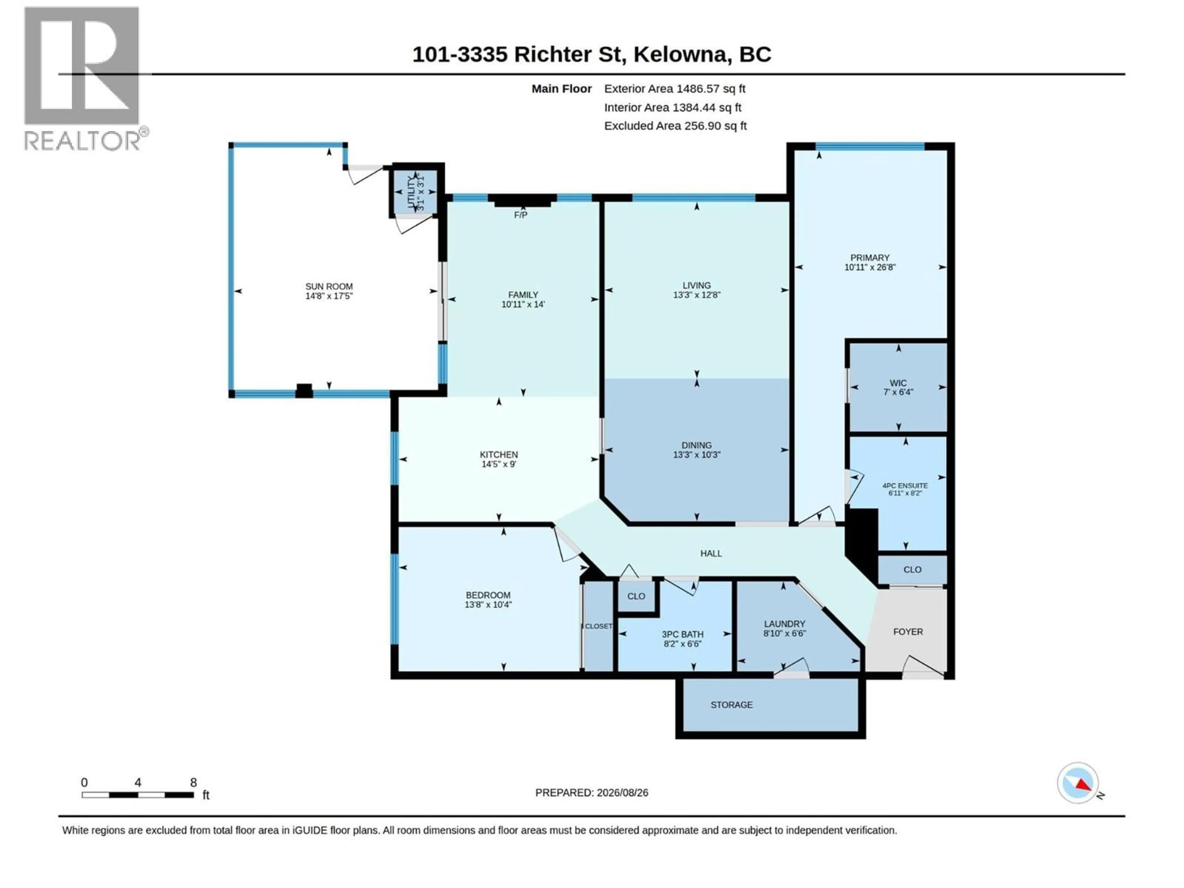 Floor plan for 101 - 3335 RICHTER STREET, Kelowna British Columbia V1W3Y1