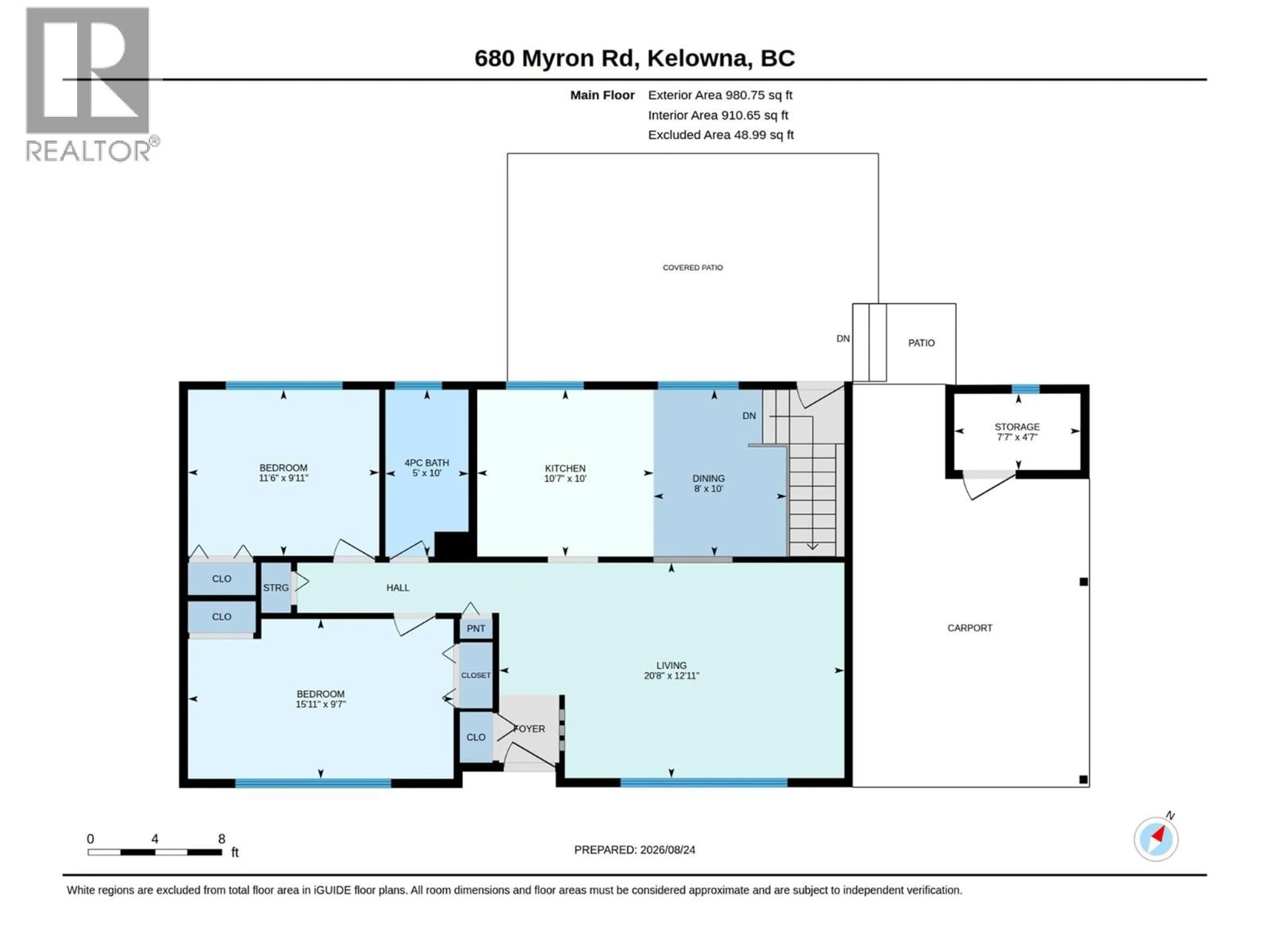 Floor plan for 680 MYRON ROAD, Kelowna British Columbia V1X5K2