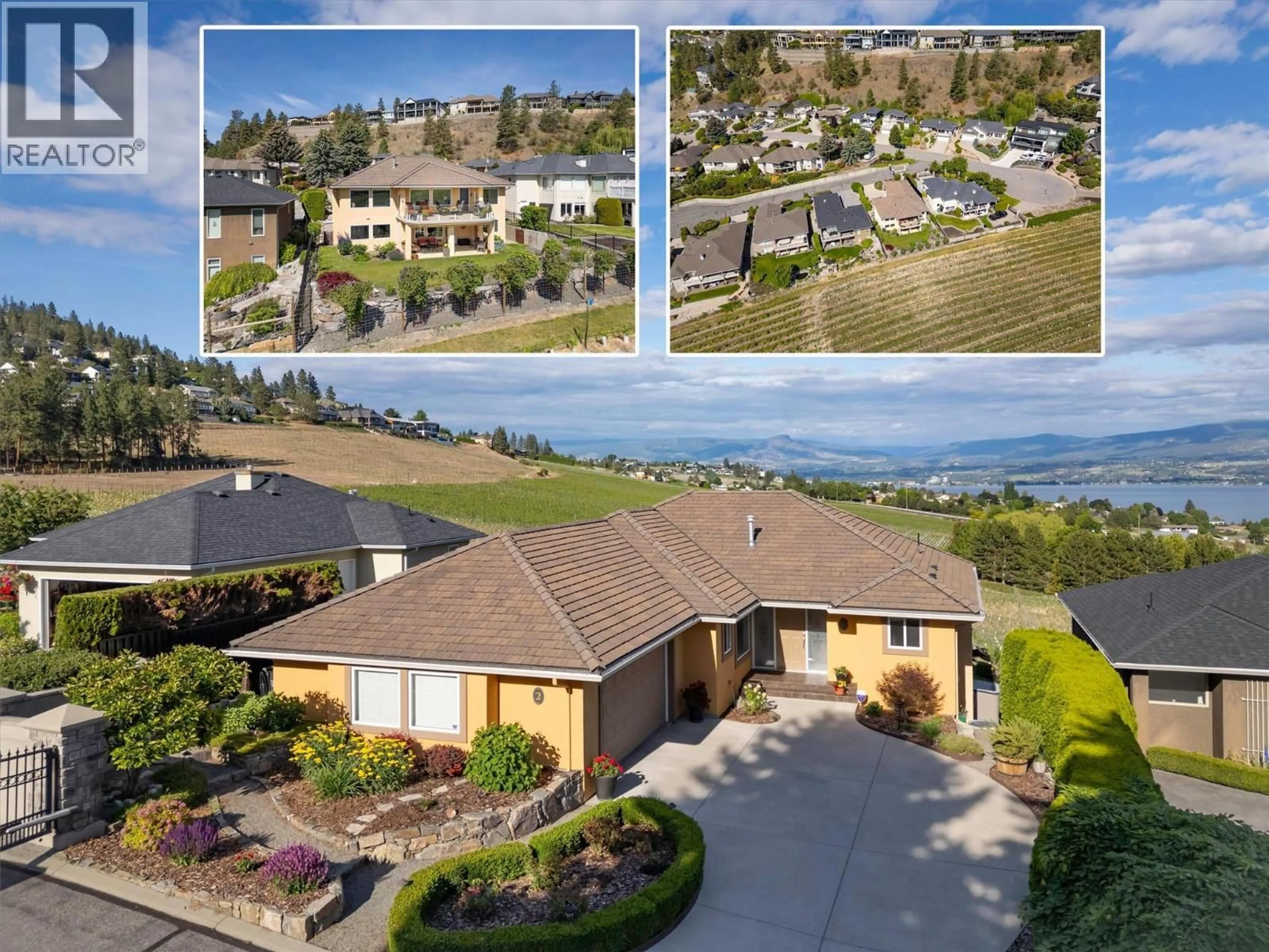 A pic from outside/outdoor area/front of a property/back of a property/a pic from drone, mountain view for 2 - 3333 CHANCELLOR PLACE, West Kelowna British Columbia V4T2S9