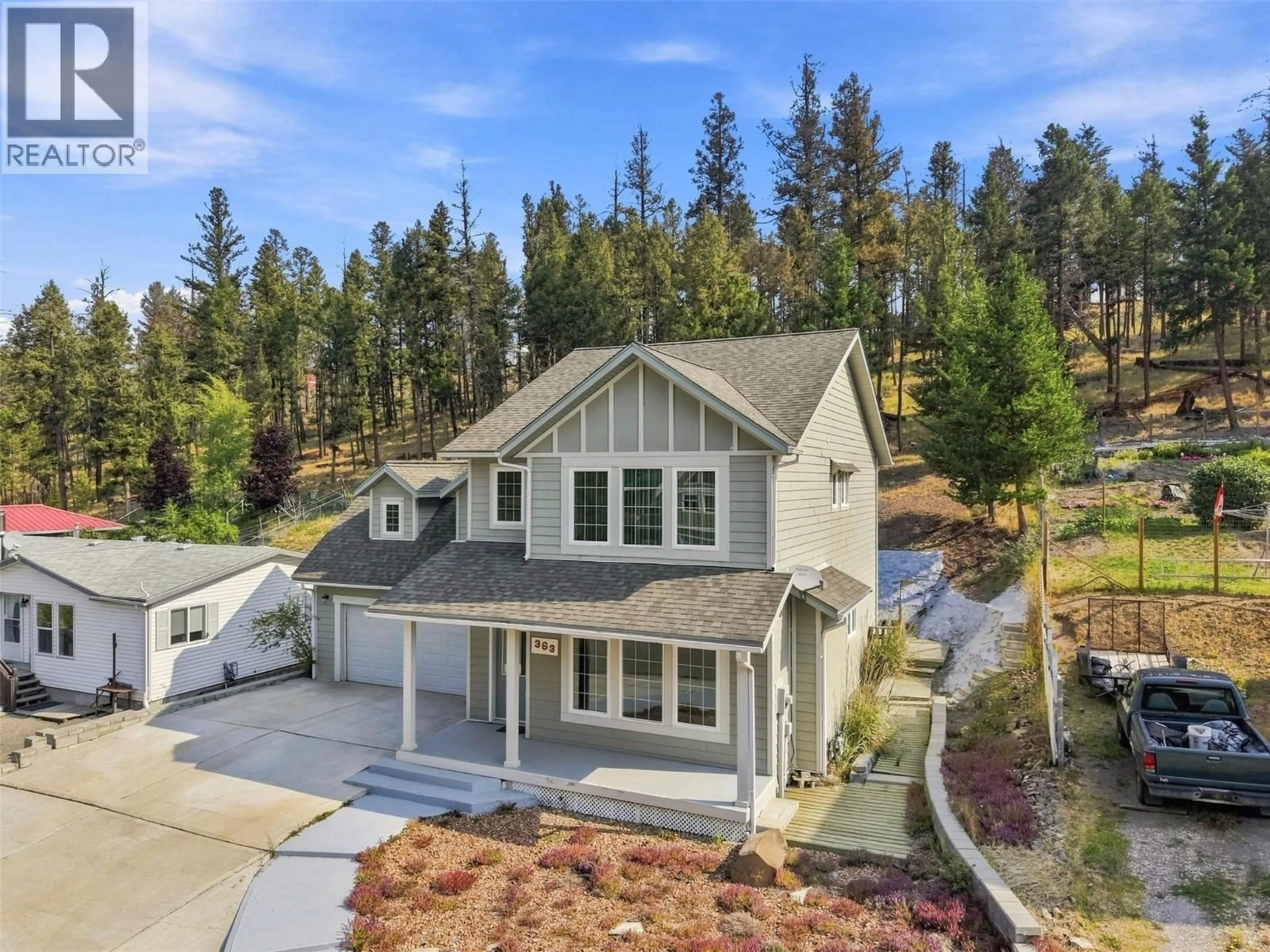 A pic from outside/outdoor area/front of a property/back of a property/a pic from drone, unknown for 363 POPLAR DRIVE, Logan Lake British Columbia V0K1W0