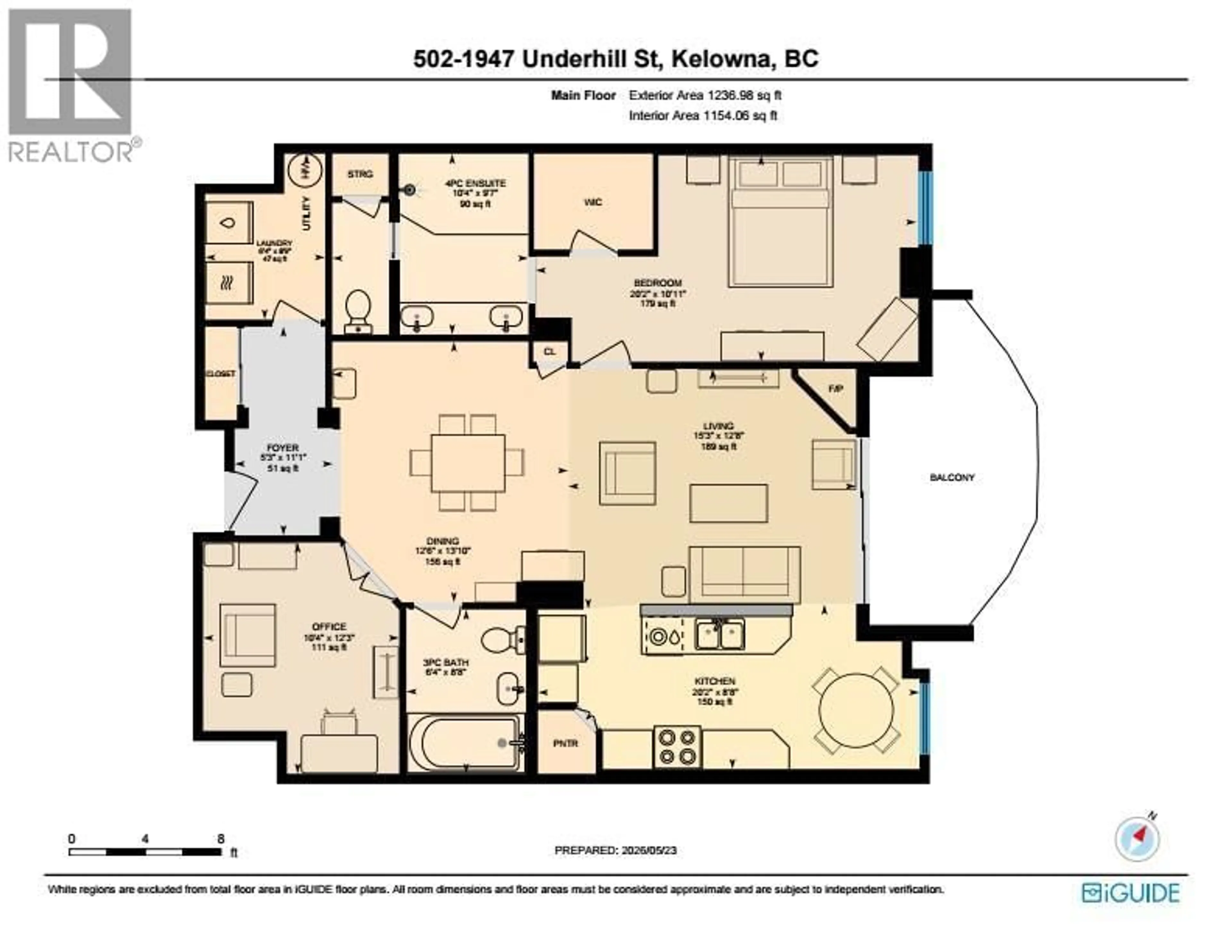 Floor plan for 502 - 1947 UNDERHILL STREET, Kelowna British Columbia V1X7K5