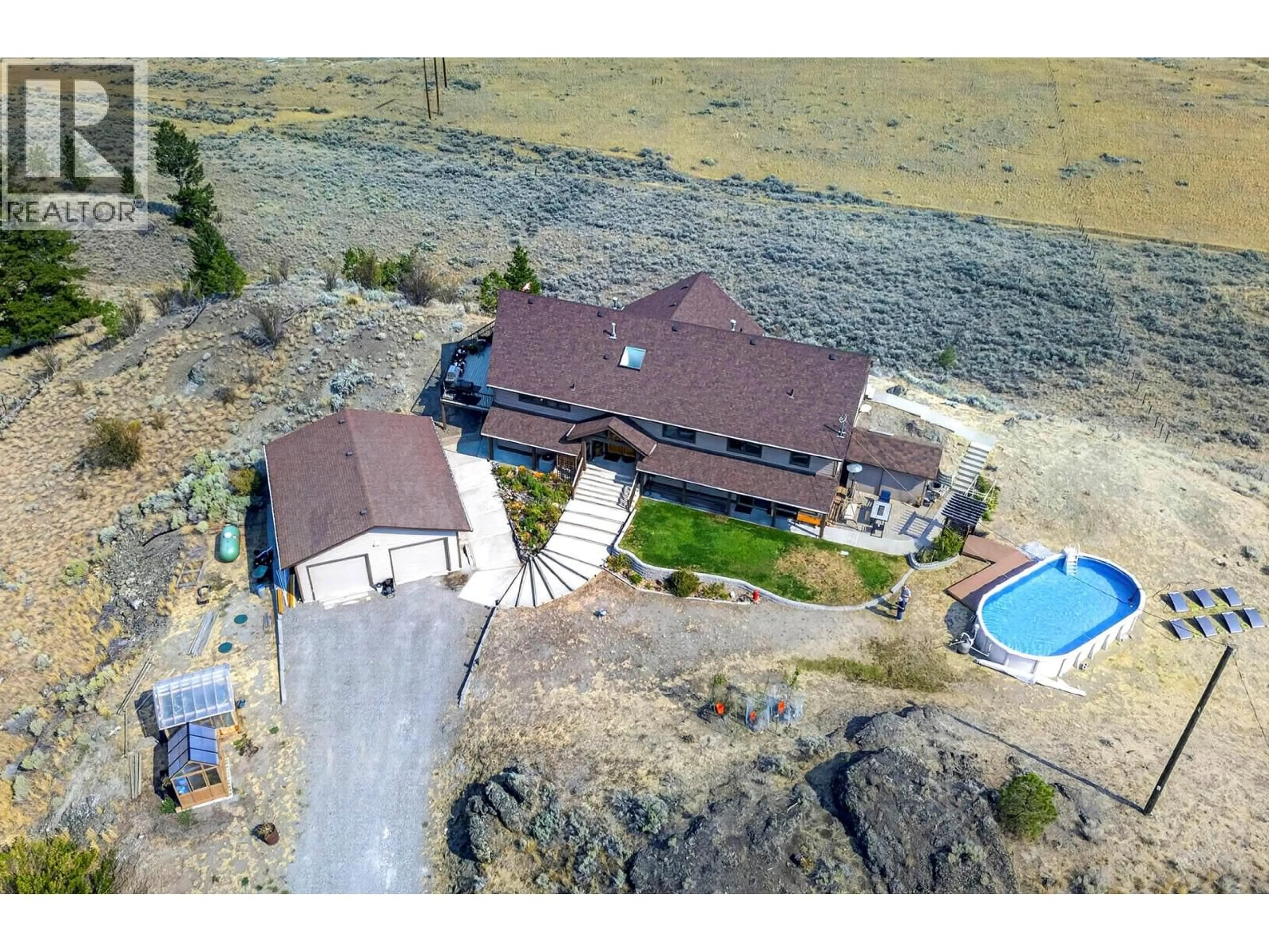 A pic from outside/outdoor area/front of a property/back of a property/a pic from drone, mountain view for 5769 BUCKHORN ROAD, Kamloops British Columbia V1S2A5