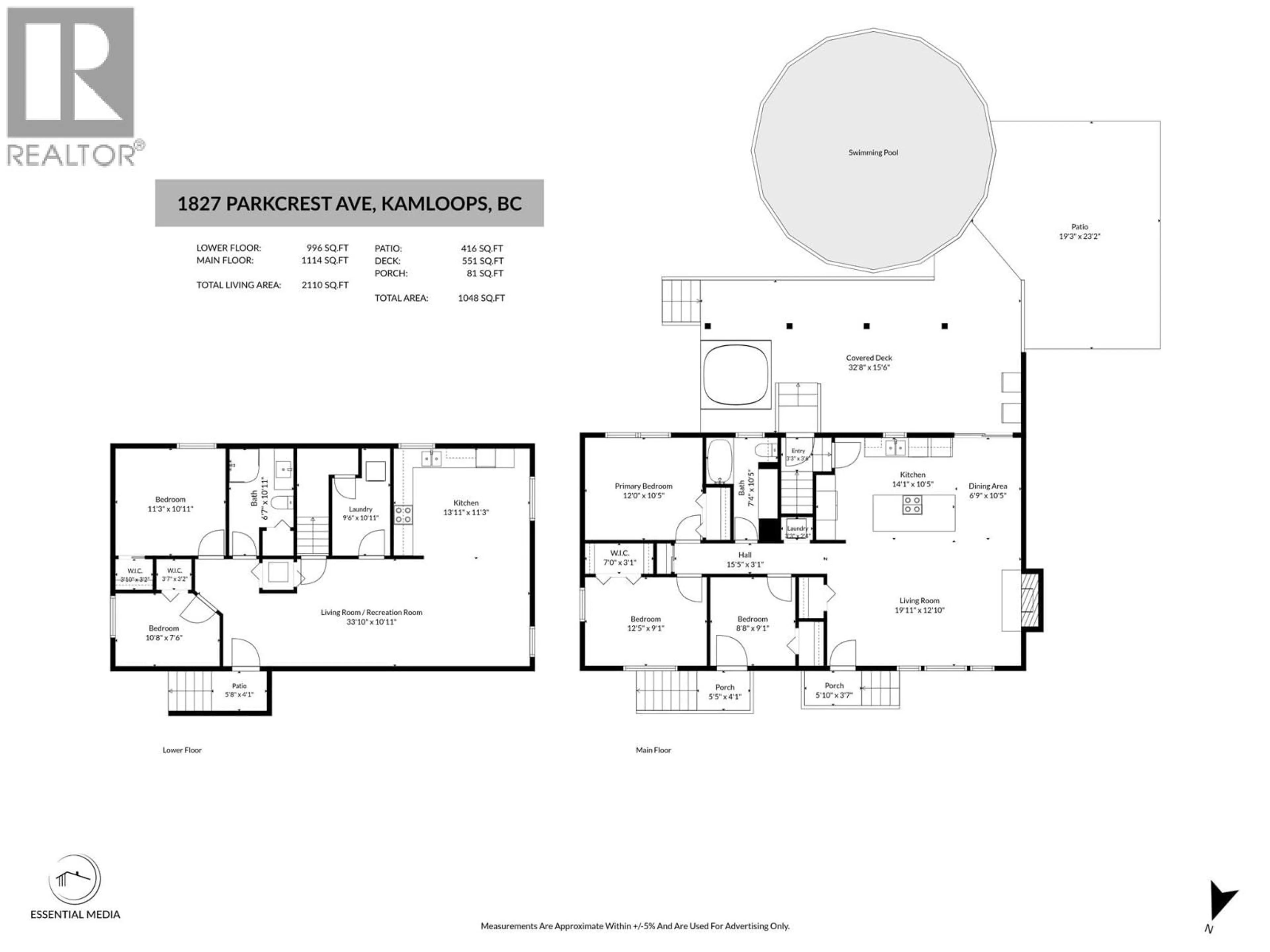 Floor plan for 1827 PARKCREST AVENUE, Kamloops British Columbia V2B4W8