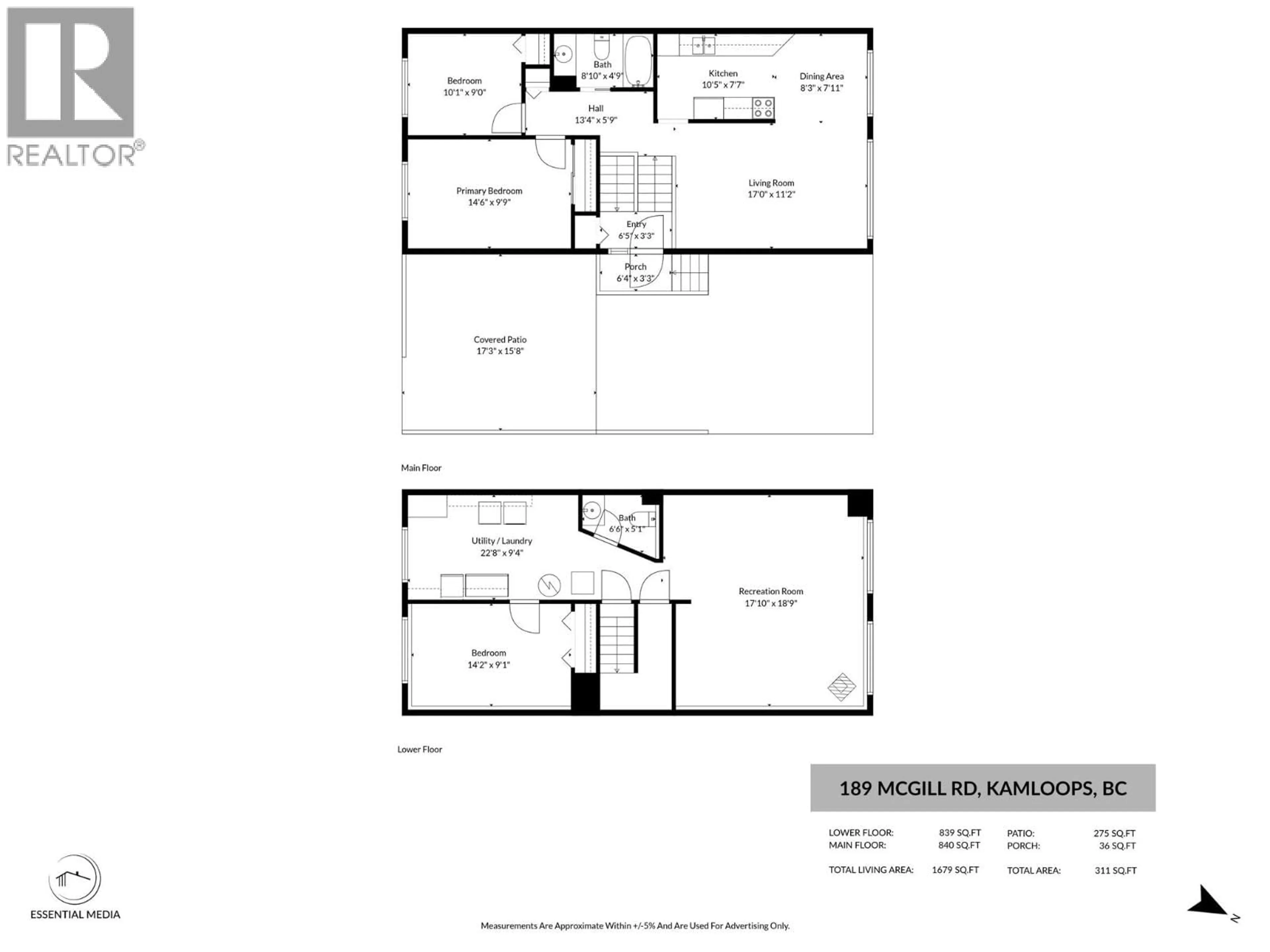 Floor plan for 189 MCGILL ROAD, Kamloops British Columbia V2C1M2