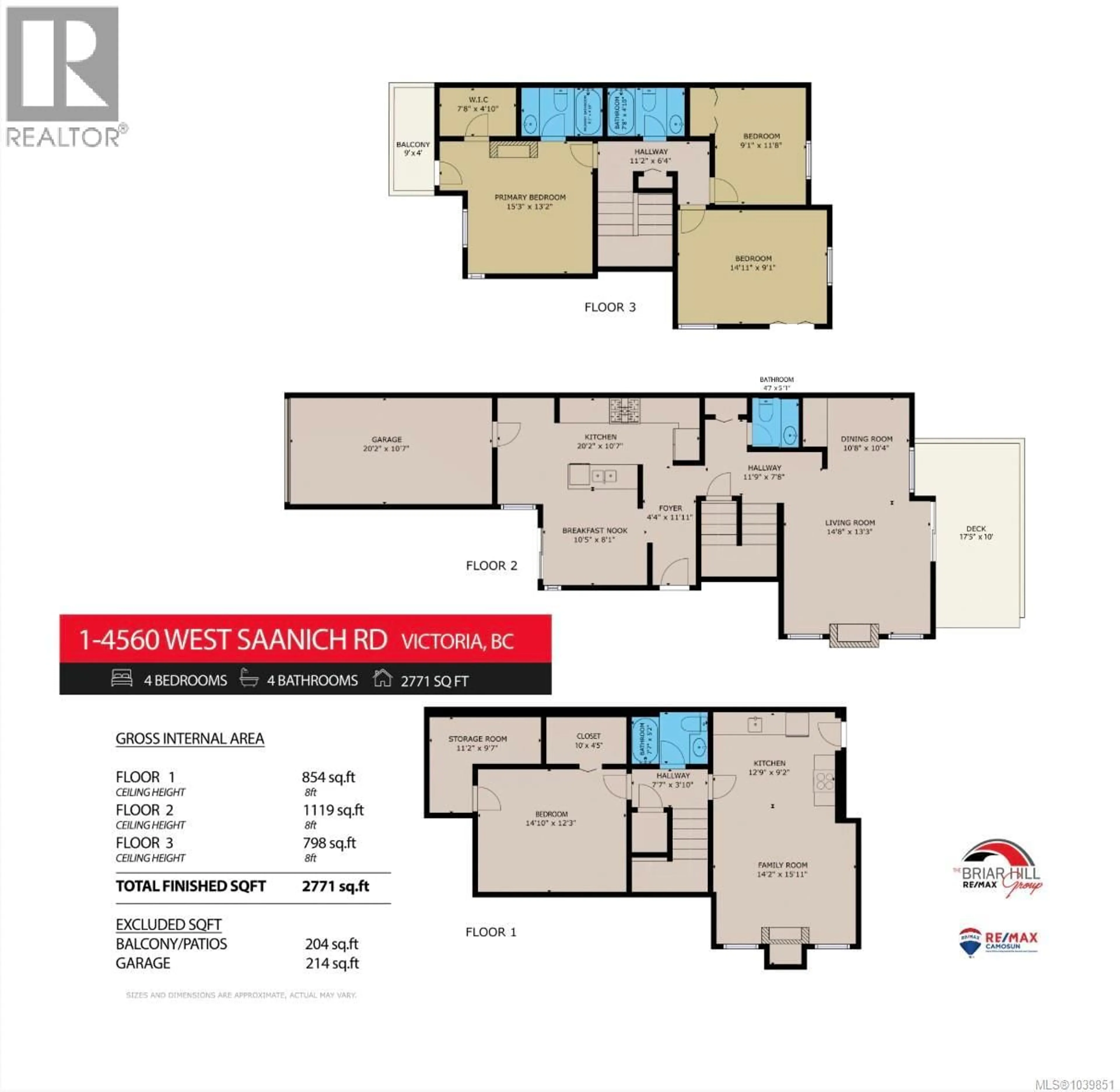 Floor plan for 1 - 4560 WEST SAANICH ROAD, Saanich British Columbia V8Z3G4