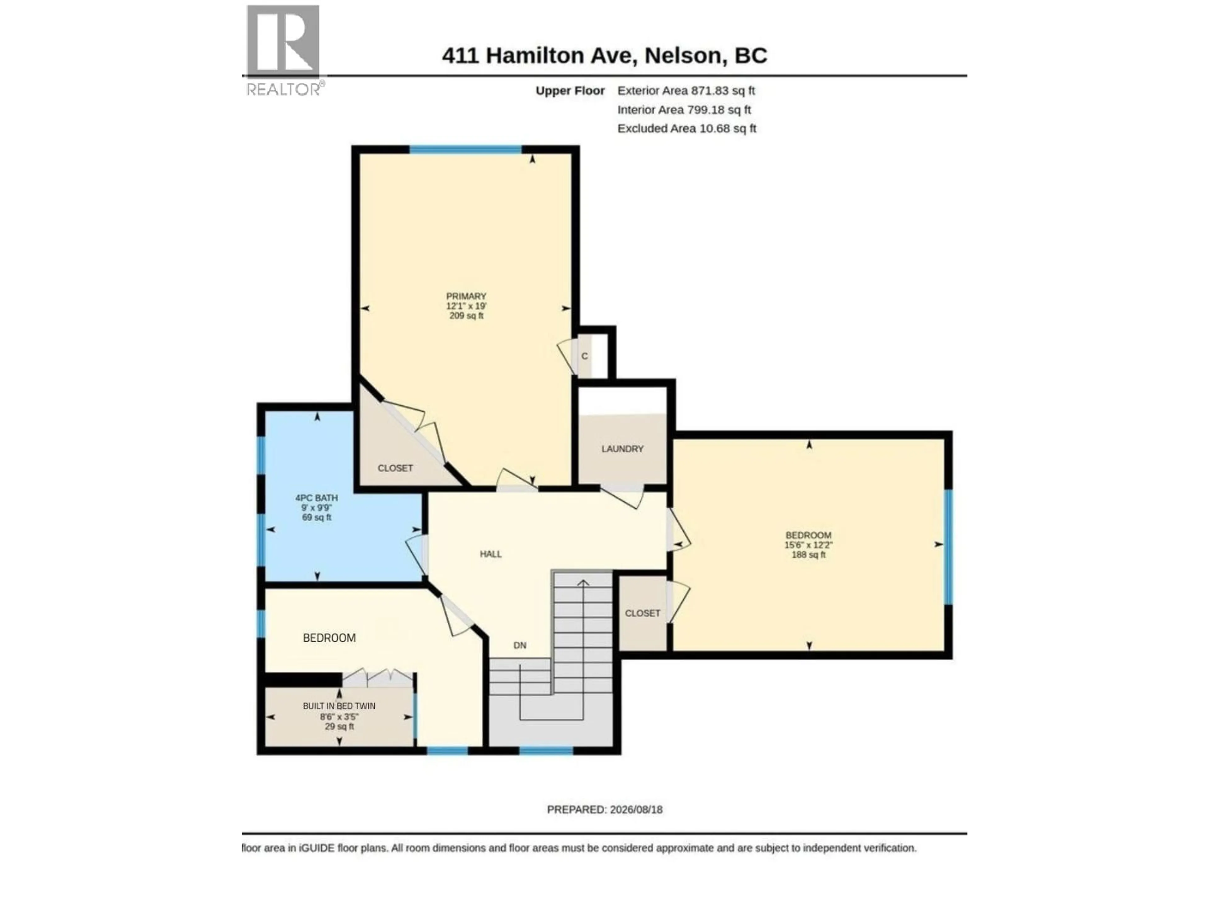 Floor plan for 411 HAMILTON AVENUE, Nelson British Columbia V1L3G1
