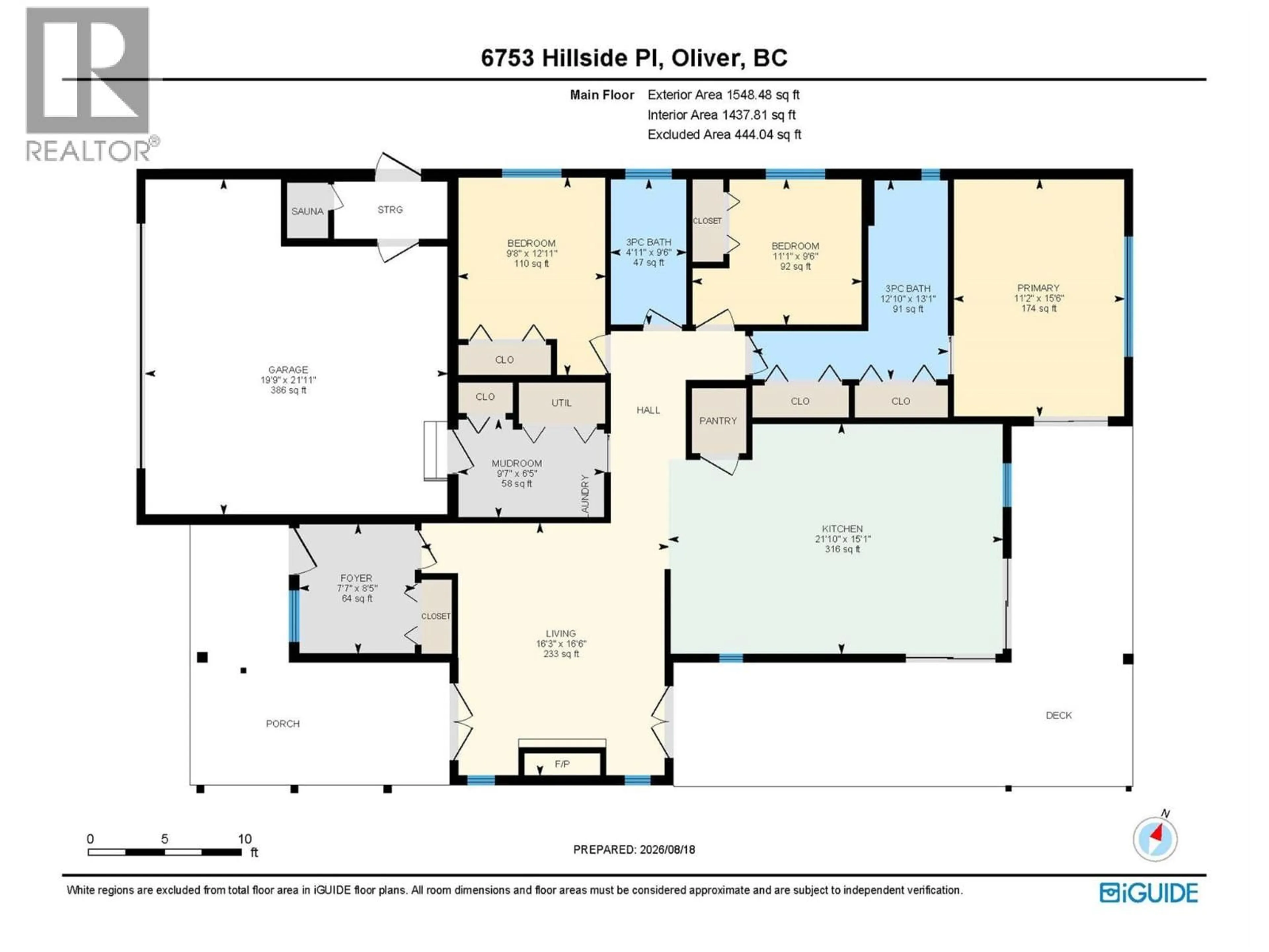 Floor plan for 6753 HILLSIDE PLACE, Oliver British Columbia V0H1T0