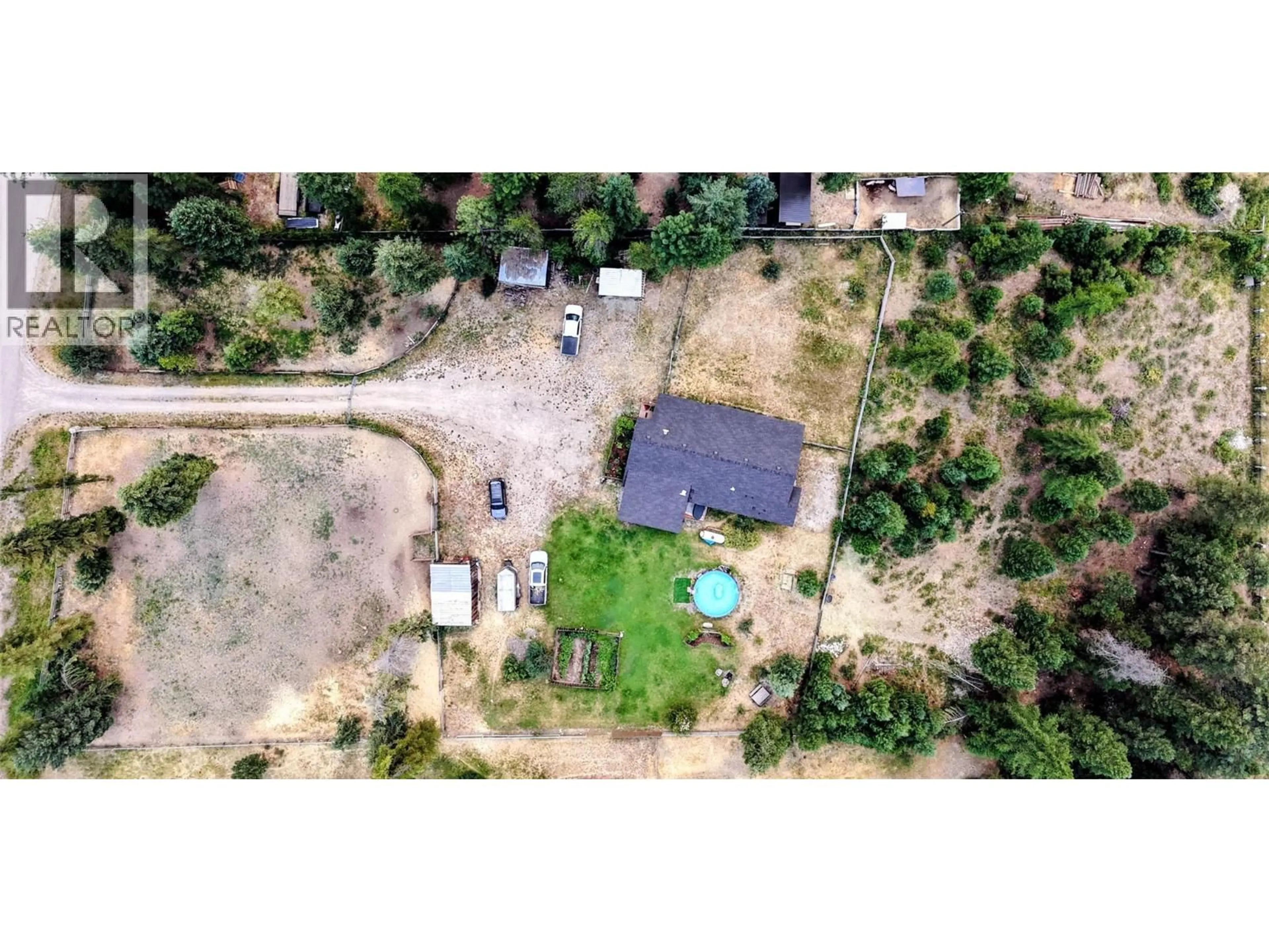 A pic from outside/outdoor area/front of a property/back of a property/a pic from drone, street for 8309 ROCK CREEK ROAD, Galloway British Columbia V0B1T2